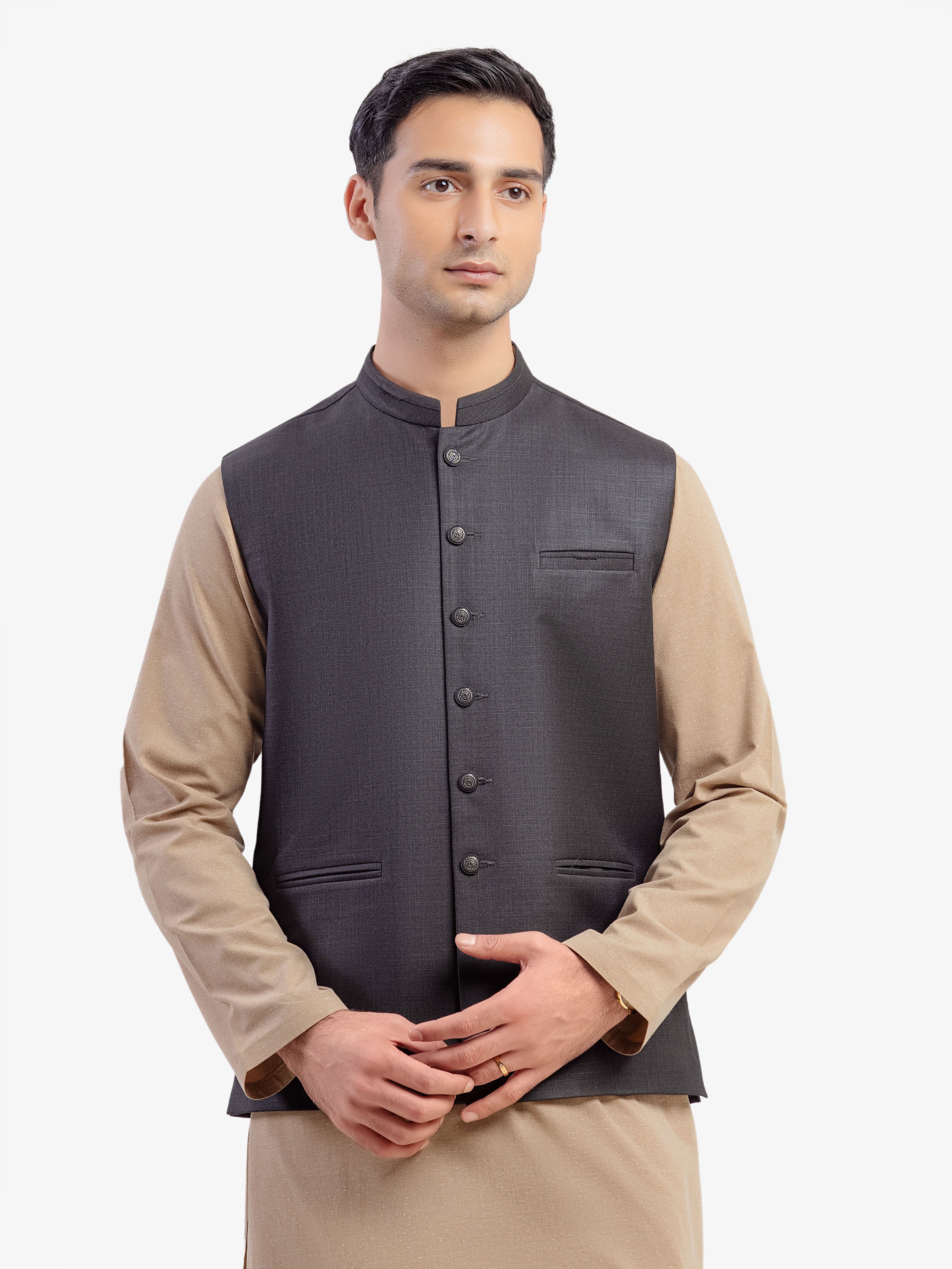 Men's Black Waist Coat - EMTWCP5-35976