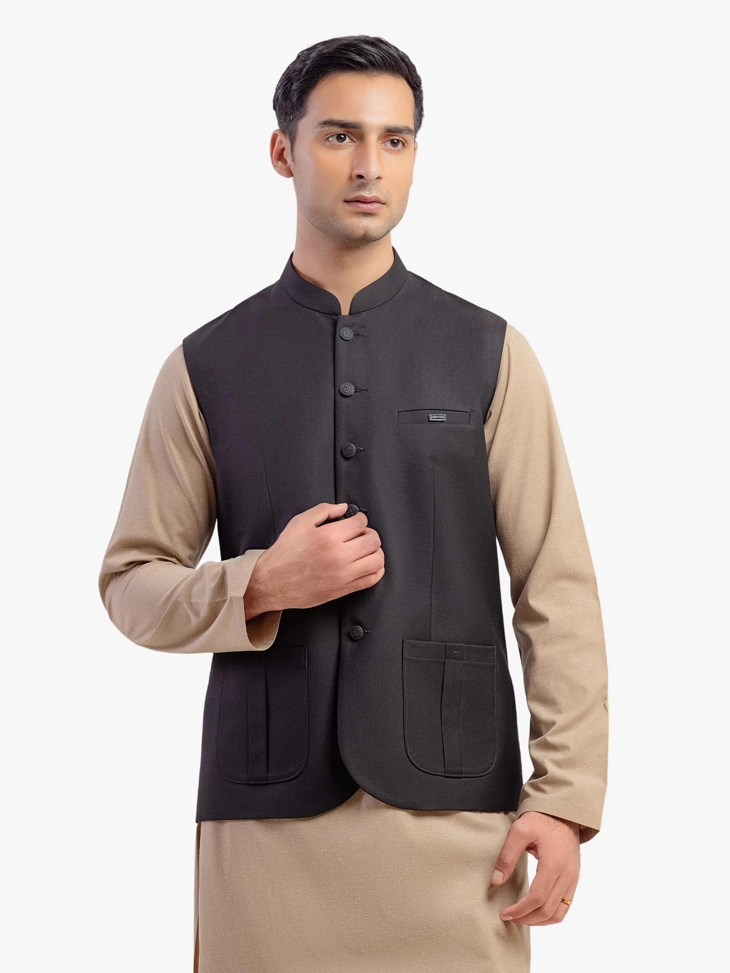 Men's Black Waist Coat - EMTWCP5-35979