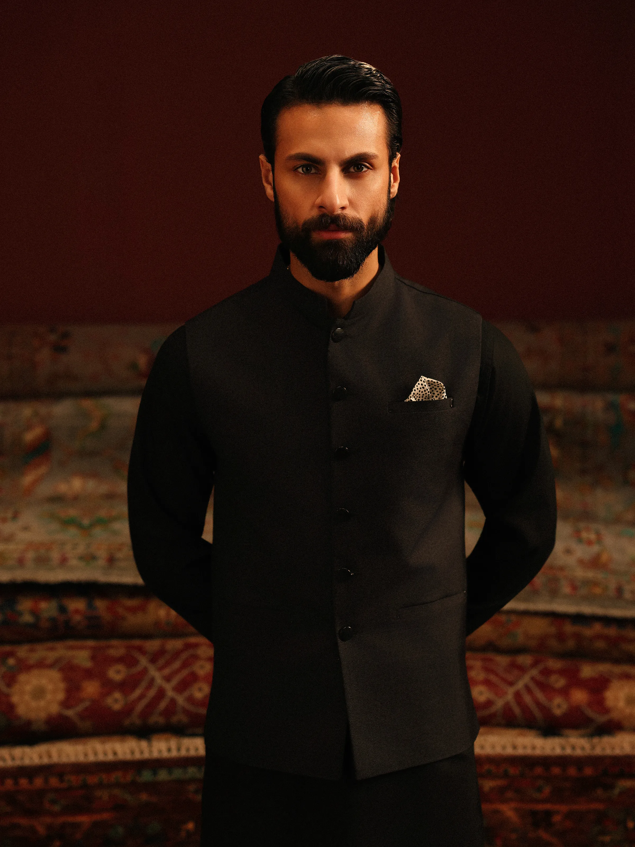 Men's Charcoal Waist Coat - EMTWCP5-35980