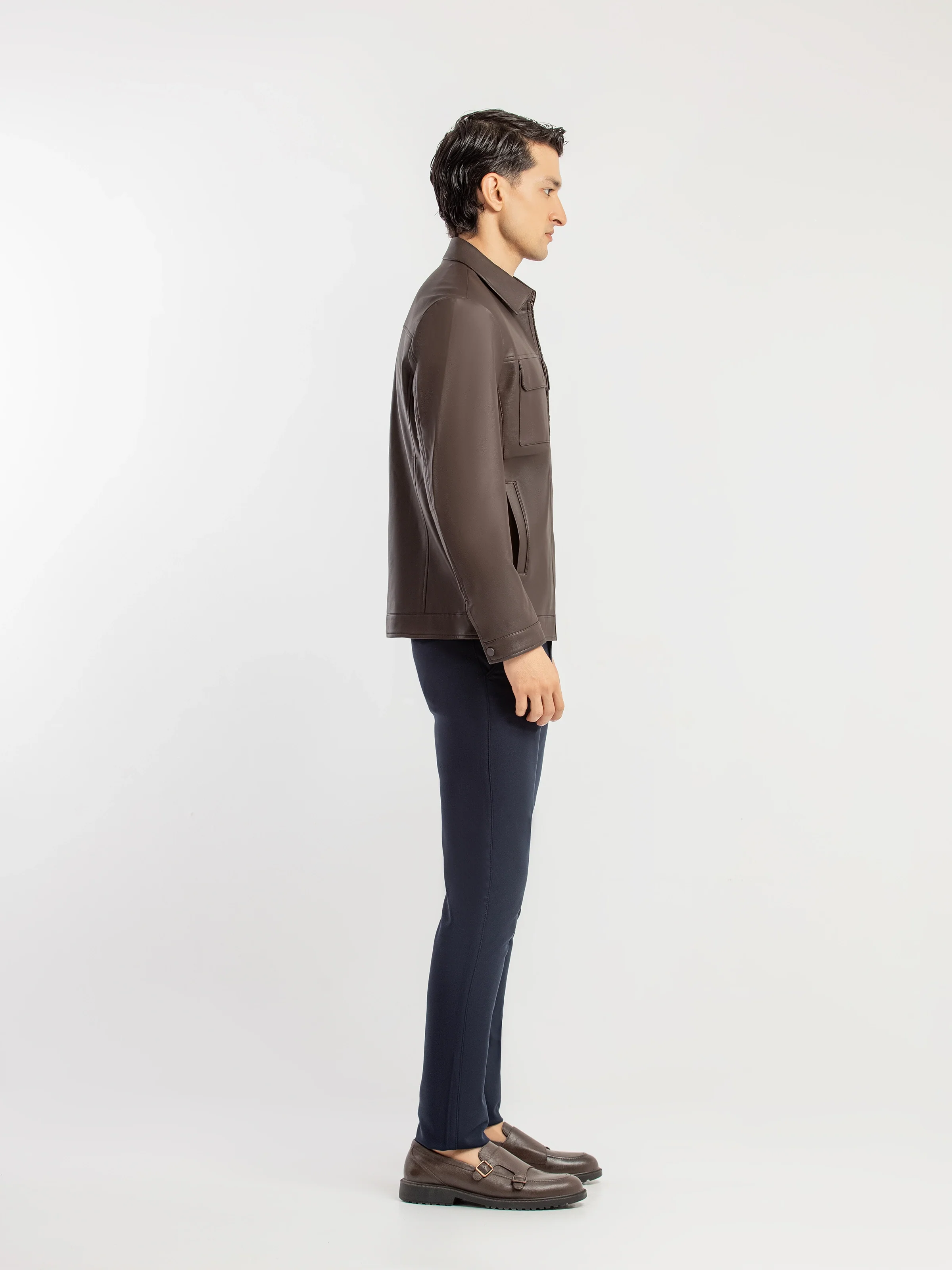 Men's Chocolate Brown Jacket - EMTJ5-009 - Image 4
