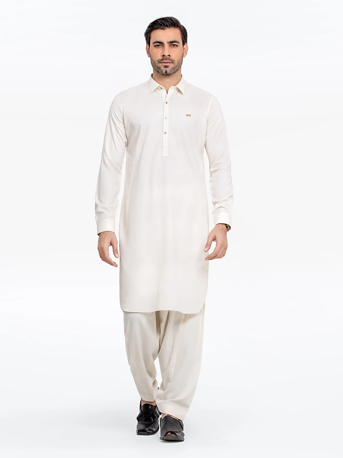 Men's Cream Shalwar Kameez - EMTKS24-41091