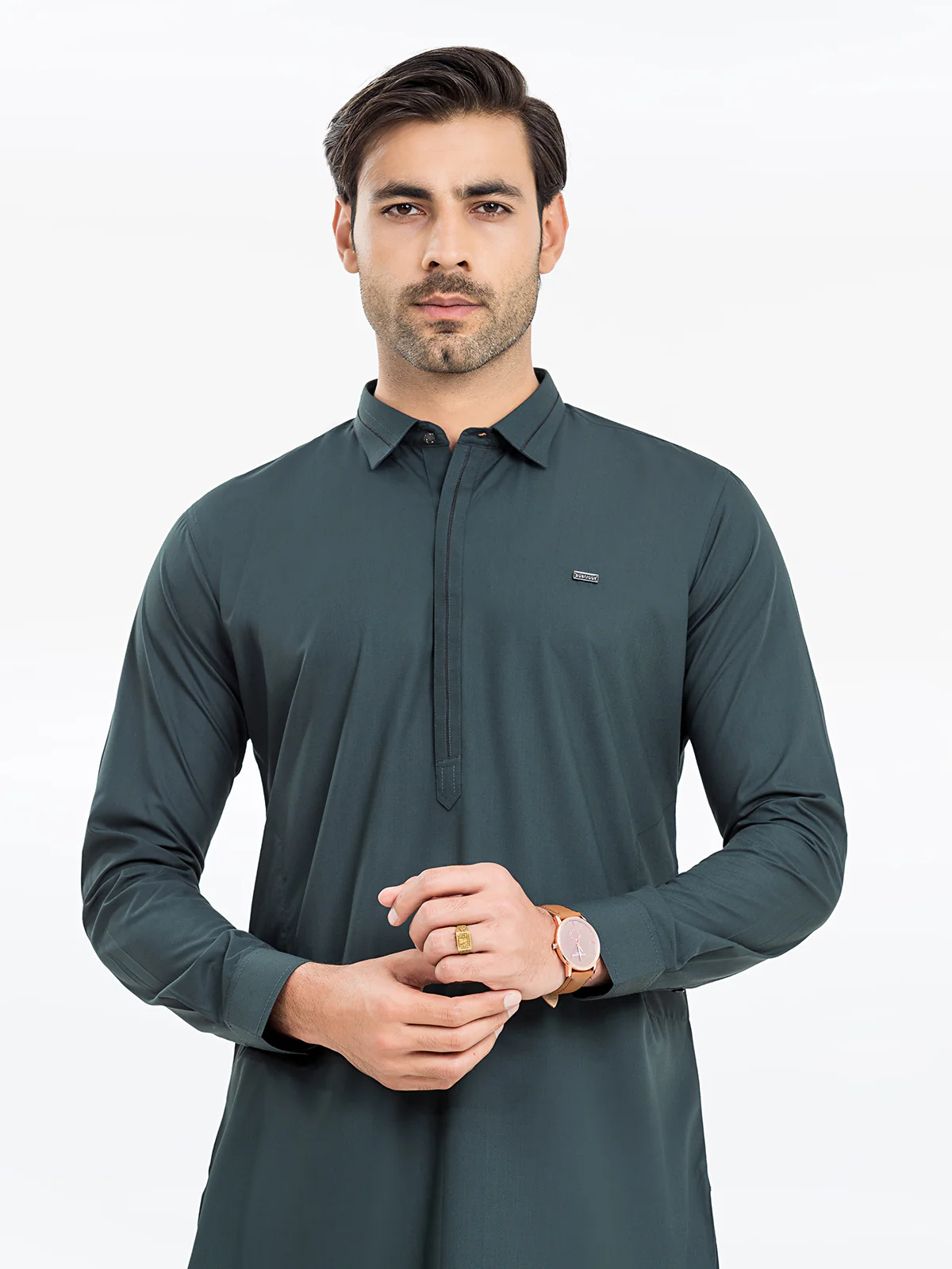 Men's Dark Green Shalwar Kameez - EMTKS24S-41116