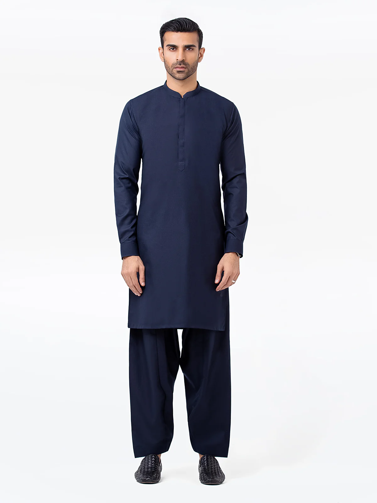 Men's Dark Navy Shalwar Kameez - EMTKSP23-41076