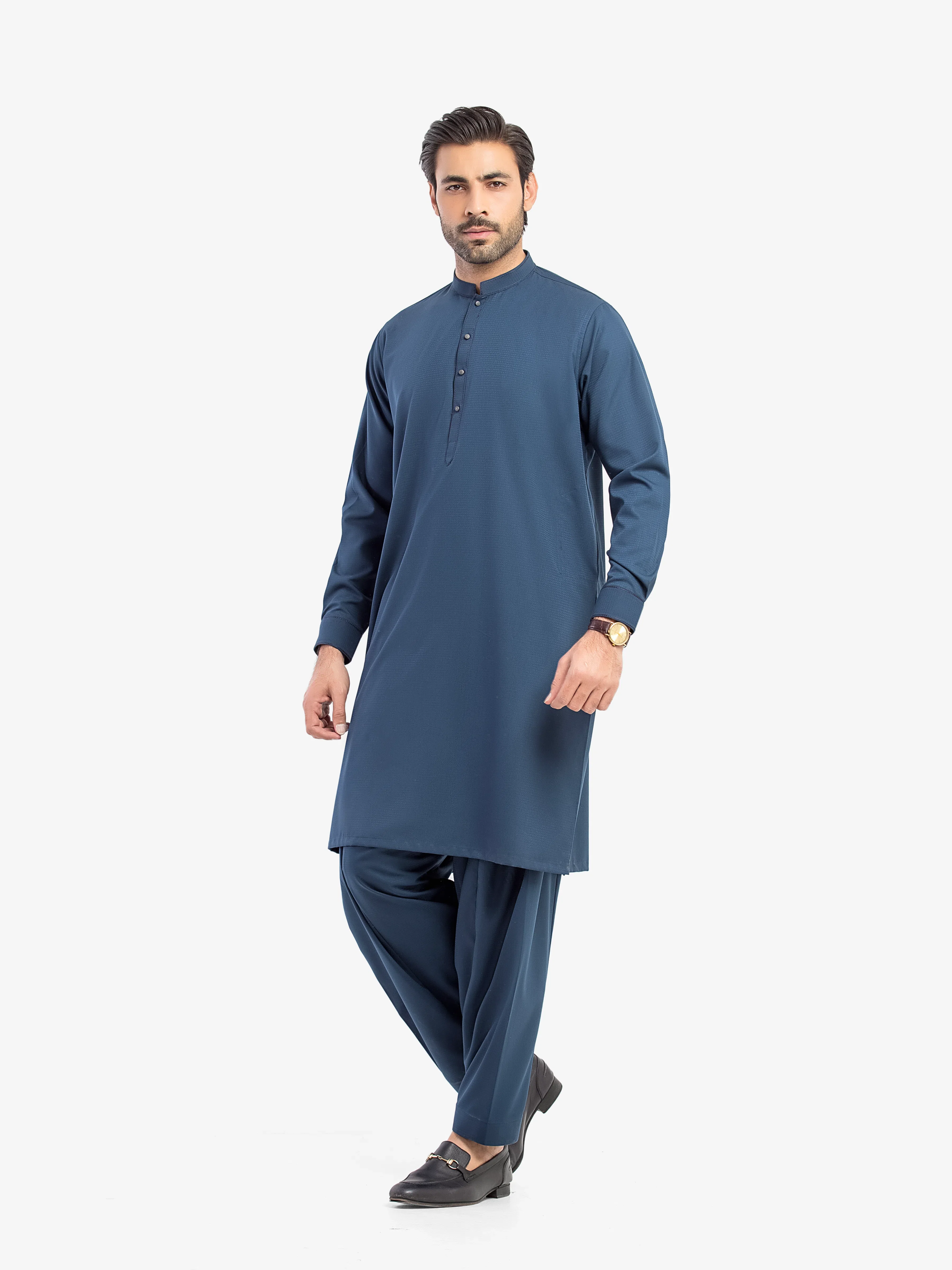 Men's Dark Teal Shalwar Kameez - EMTKS5-41187