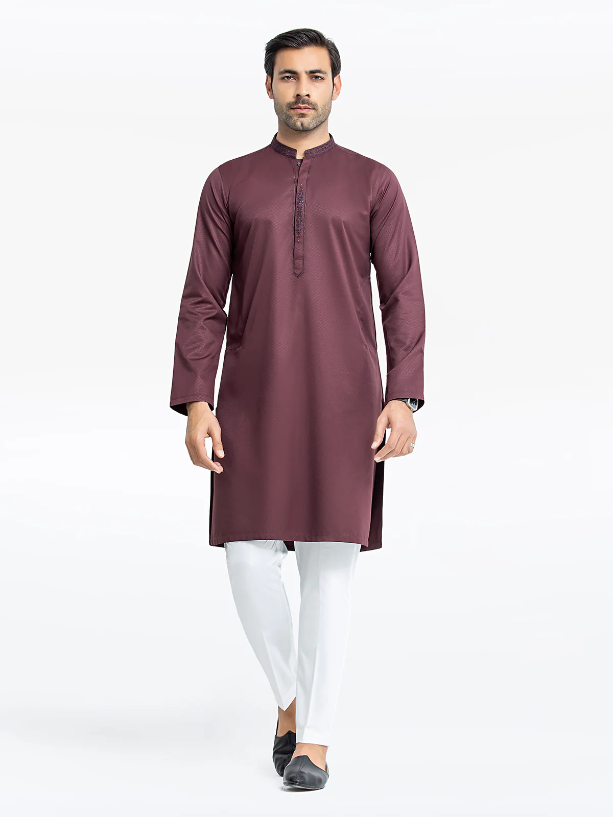 Men's Maroon Kurta - EMTK24S-99447