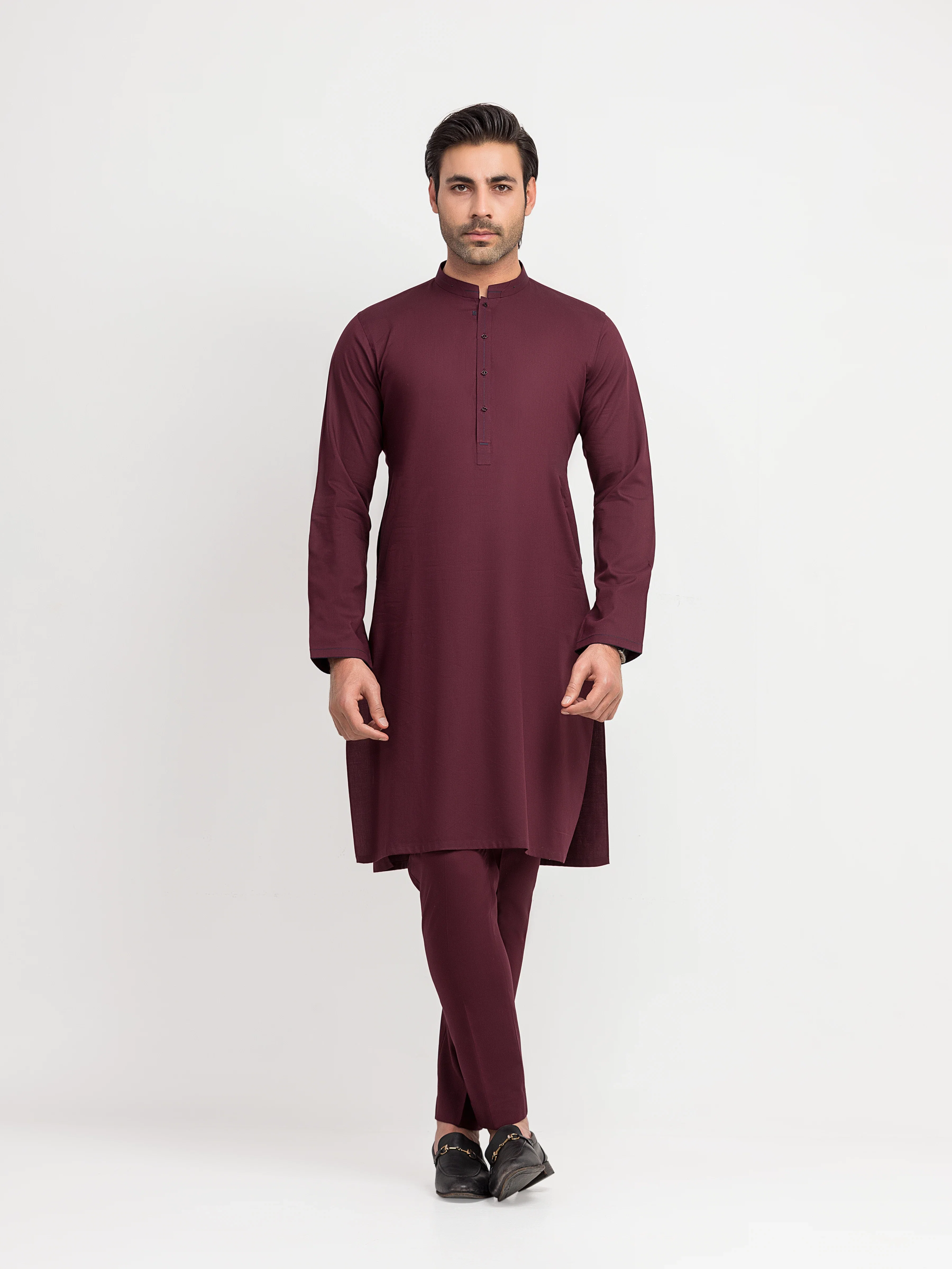 Men's Maroon Kurta Pajama - EMTKPT6-102