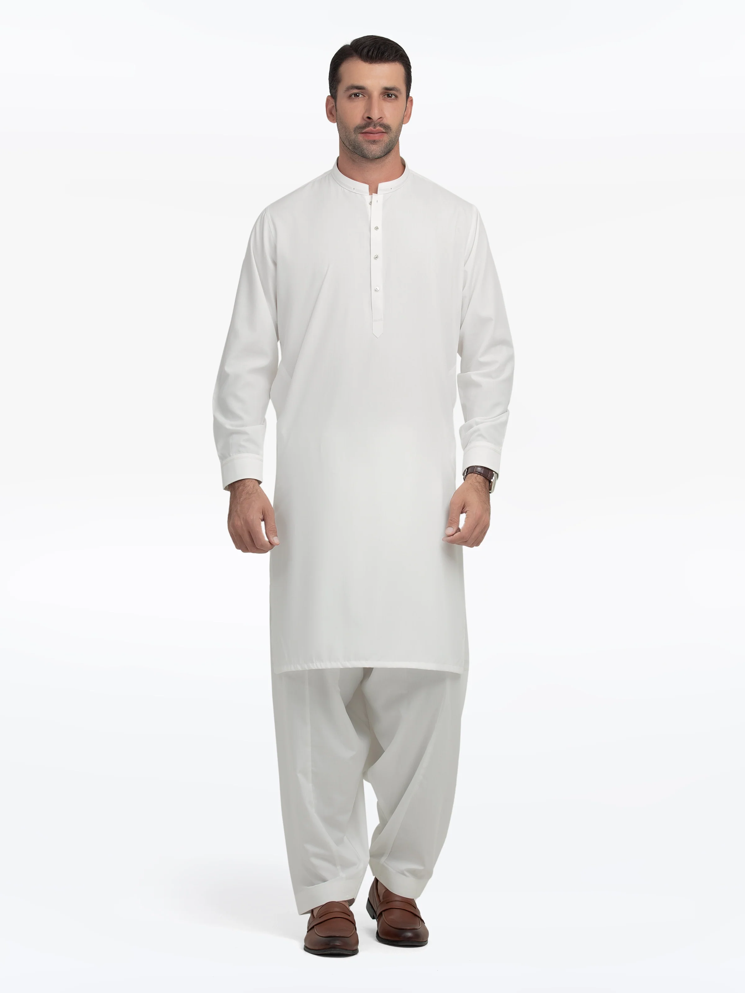 Men's Off White Shalwar Kameez - EMTKS25-41152