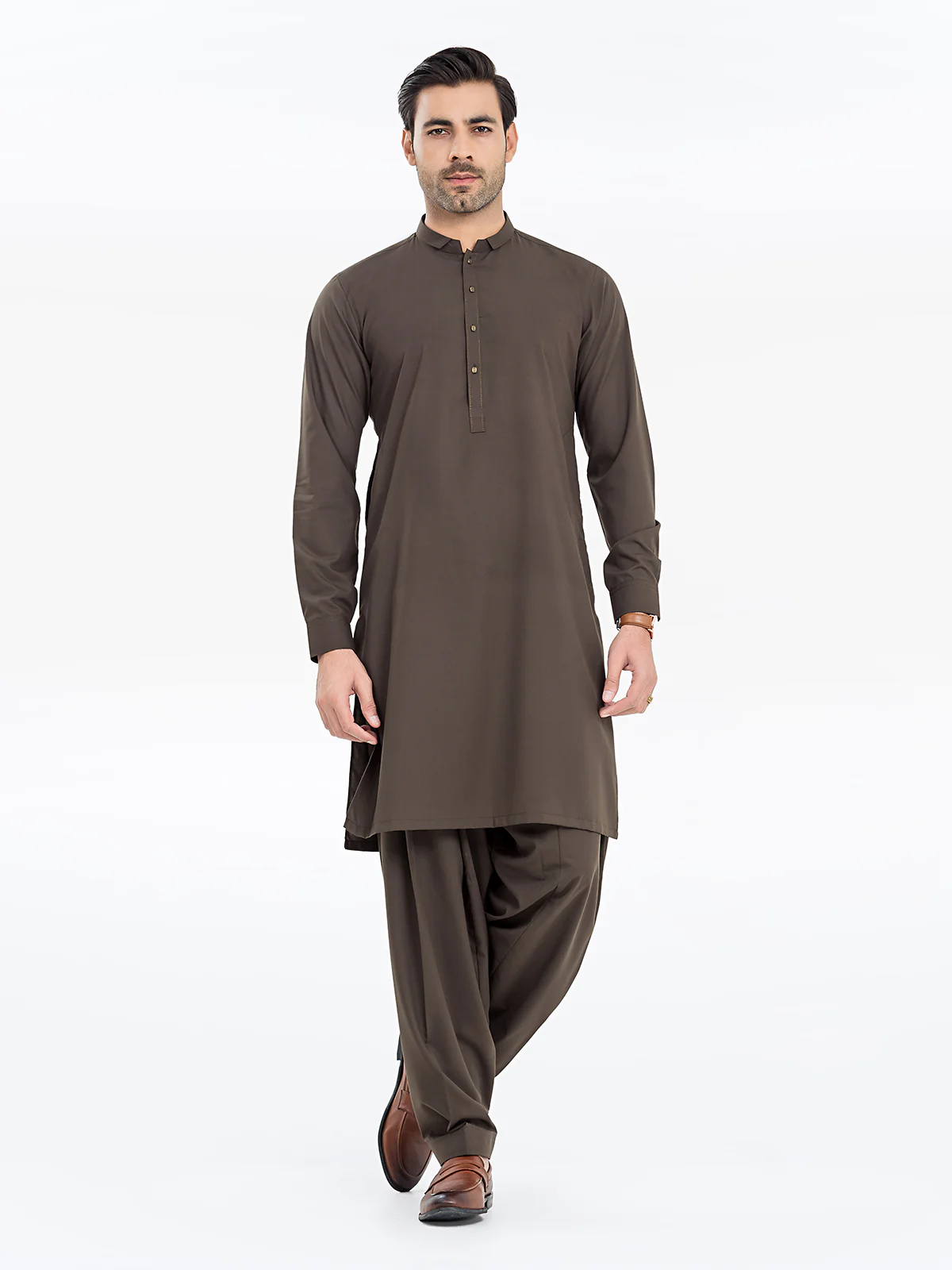 Men's Olive Green Shalwar Kameez - EMTKST24S-99454
