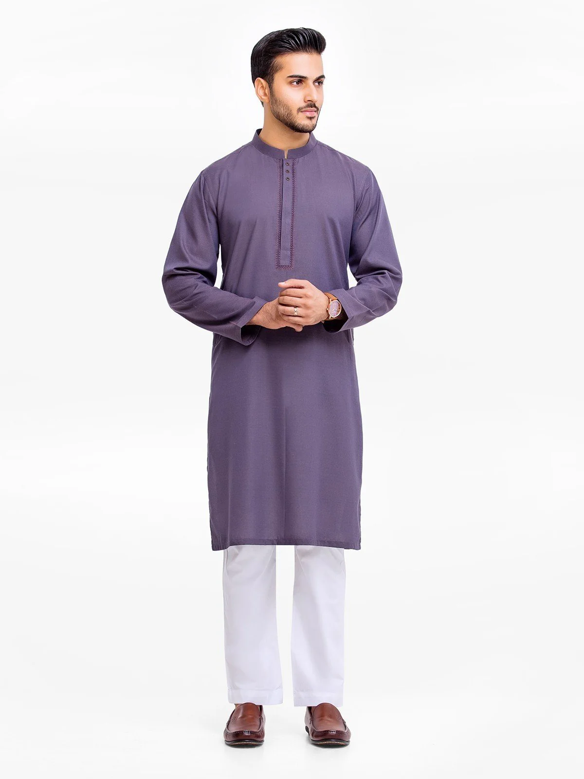 Men's Purple Kurta - EMTK23-99361
