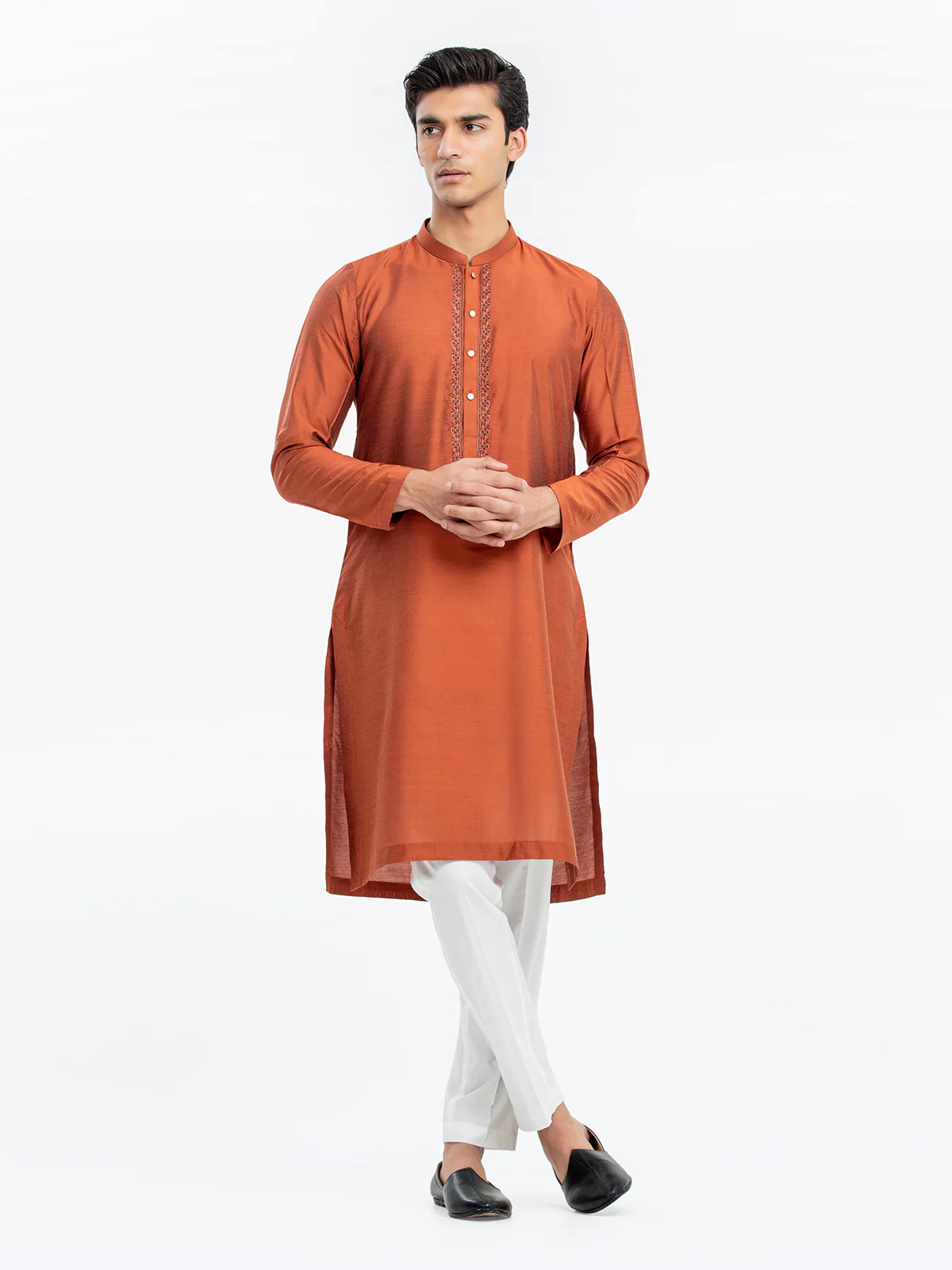 Men's Rust Kurta - EMTKC24-116