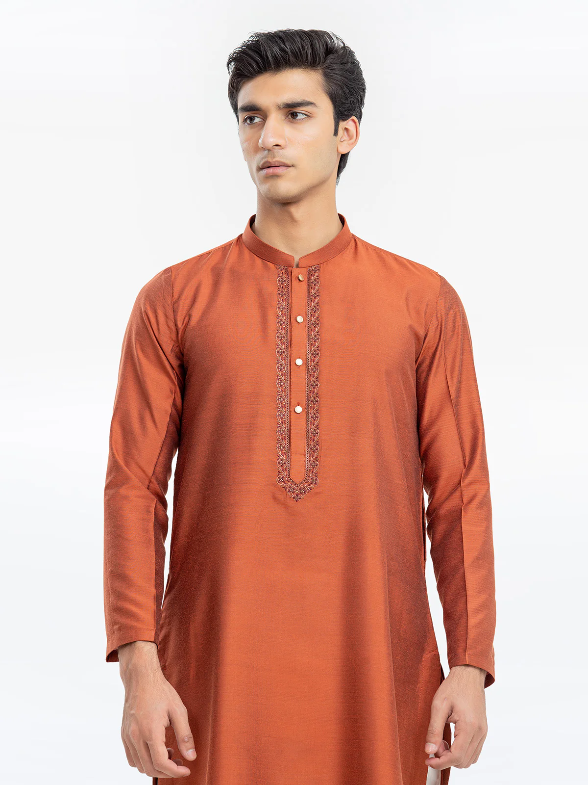 Men's Rust Kurta - EMTKC24-116 - Image 2