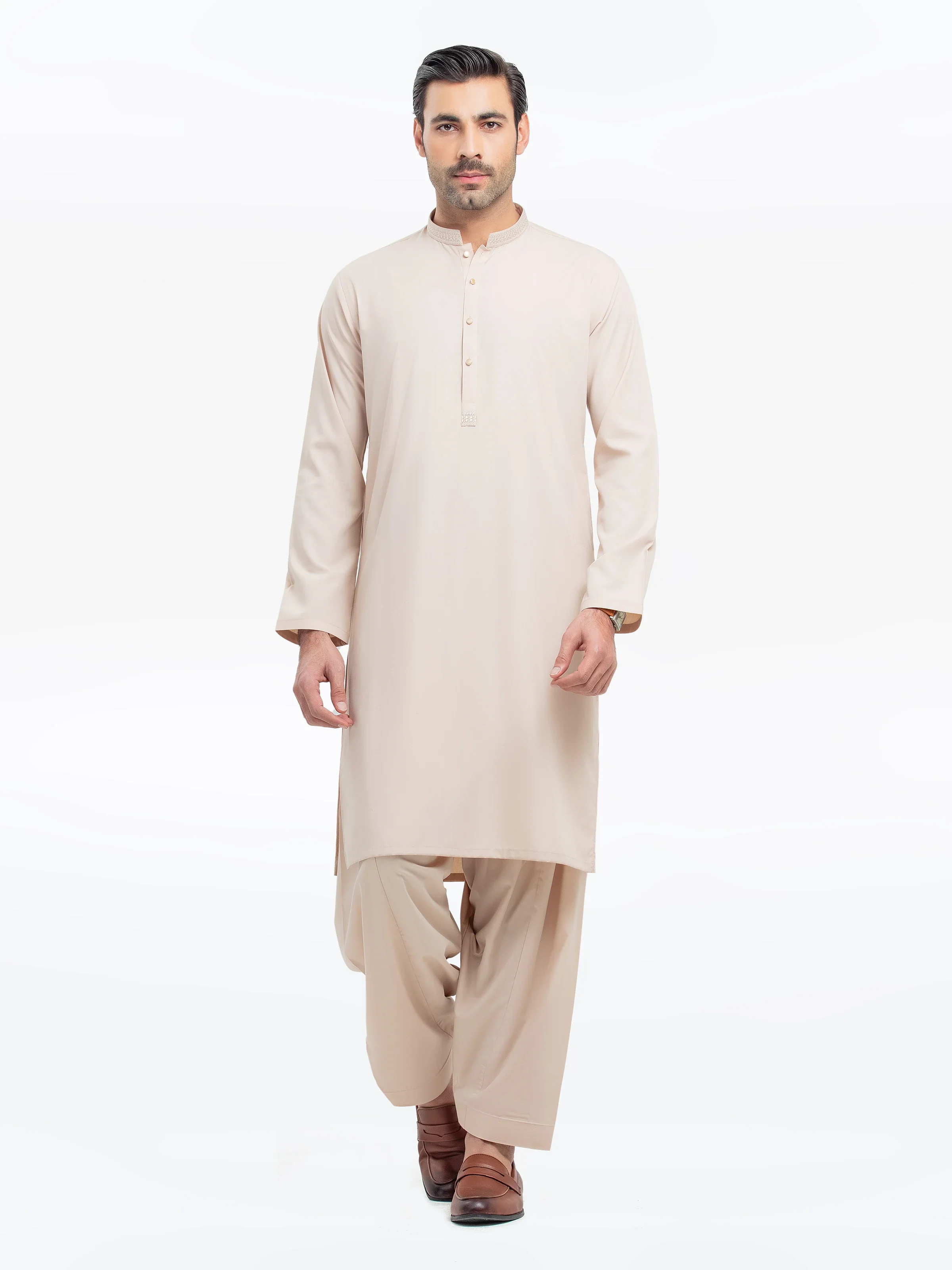 Men's Sand Shalwar Kameez - EMTKS25S-41154