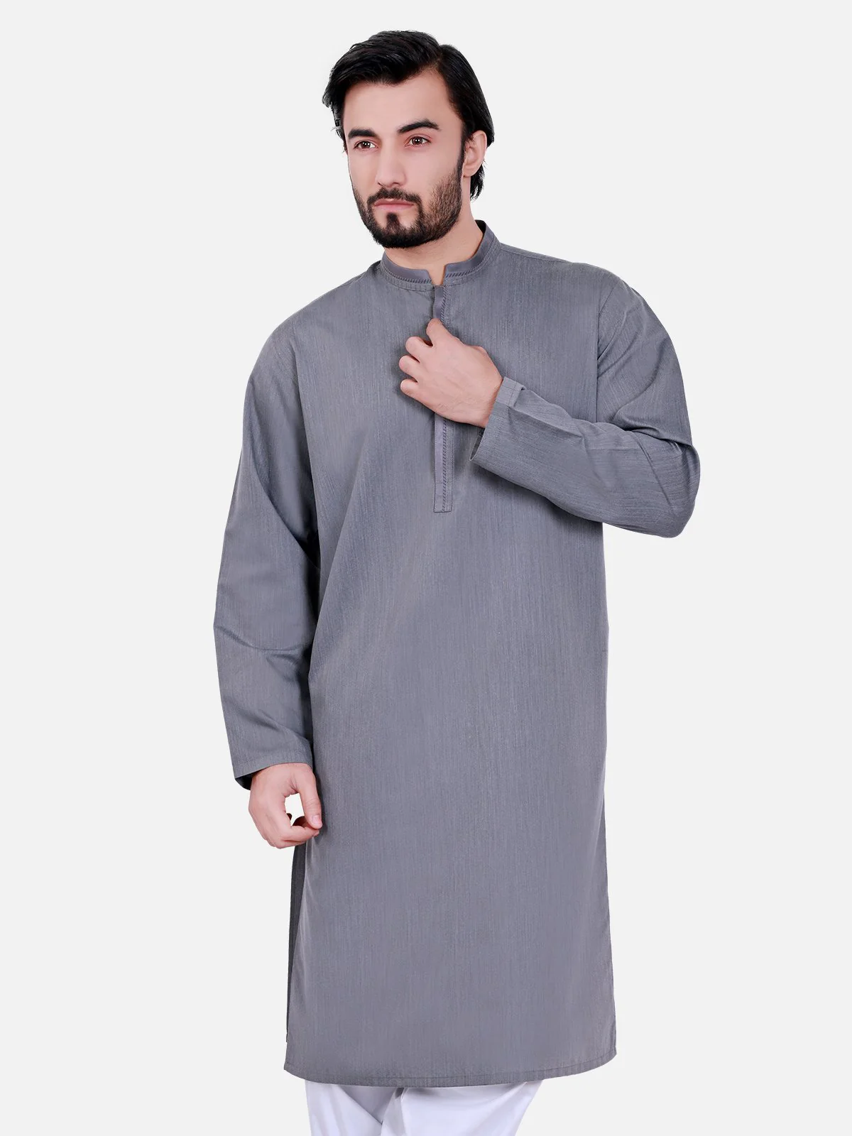 Men's Grey Kurta - MTK-C16S-9367