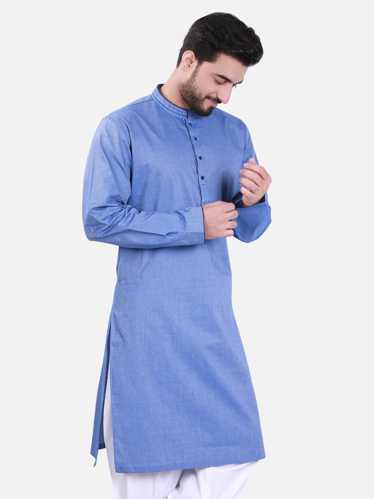 Men's Blue Kurta - MTK-C17S-9314 - Image 2