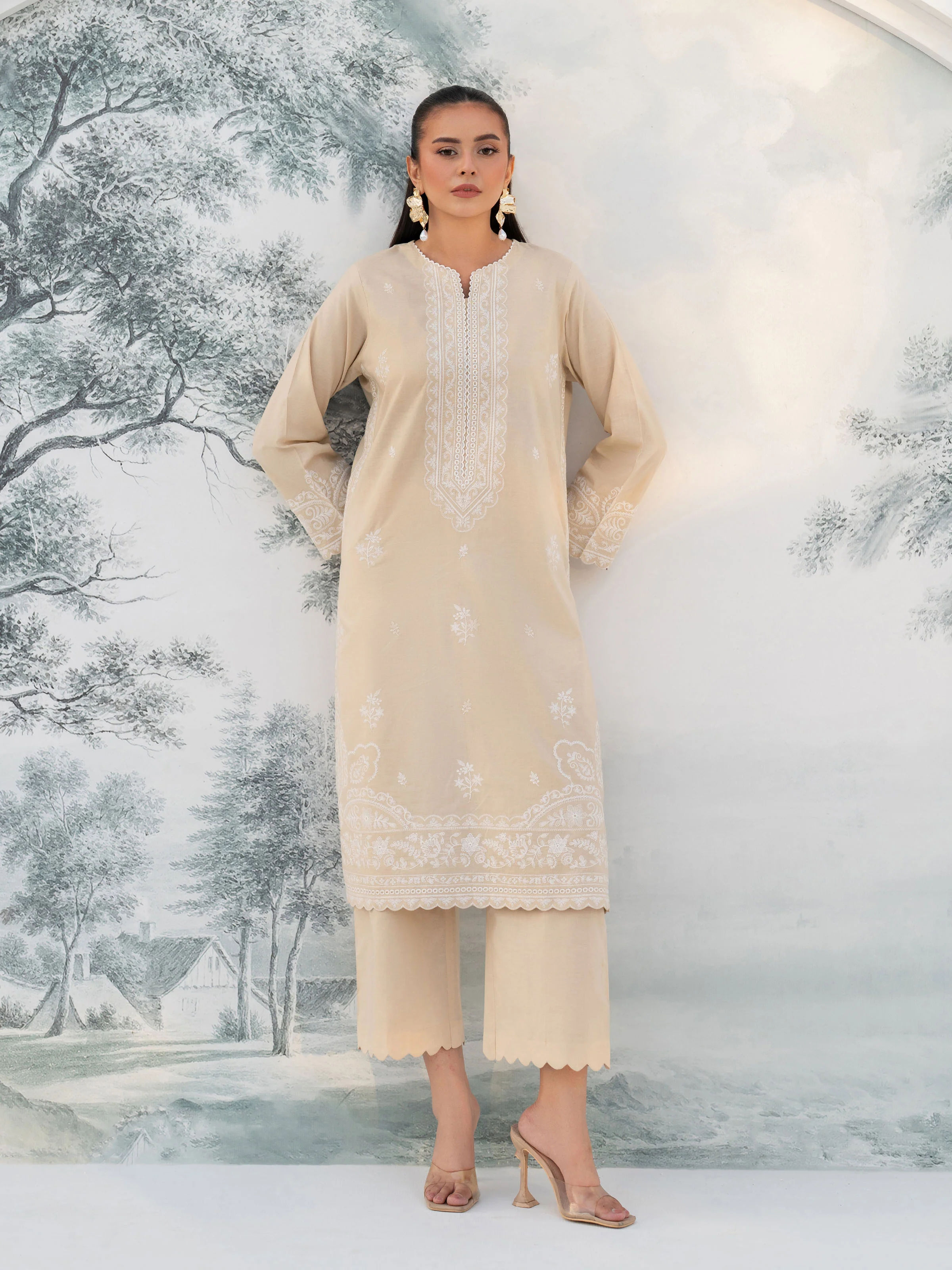 Pret Embroidered Cambric Shirt Trouser - EWTKE5-81096ST
