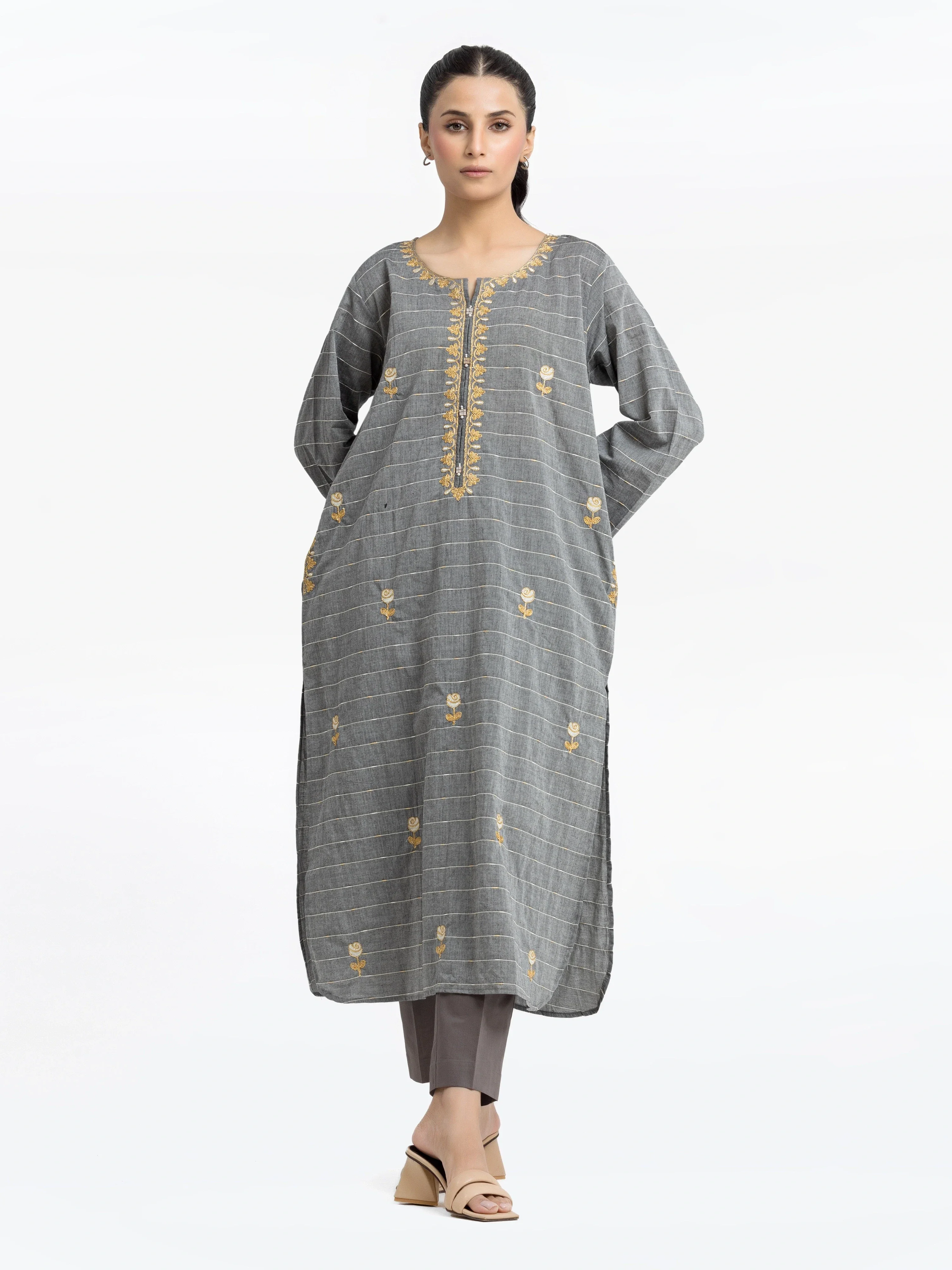 Pret Embroidered Cotton Jacquard Shirt Trouser - EWTKE24-69693ST