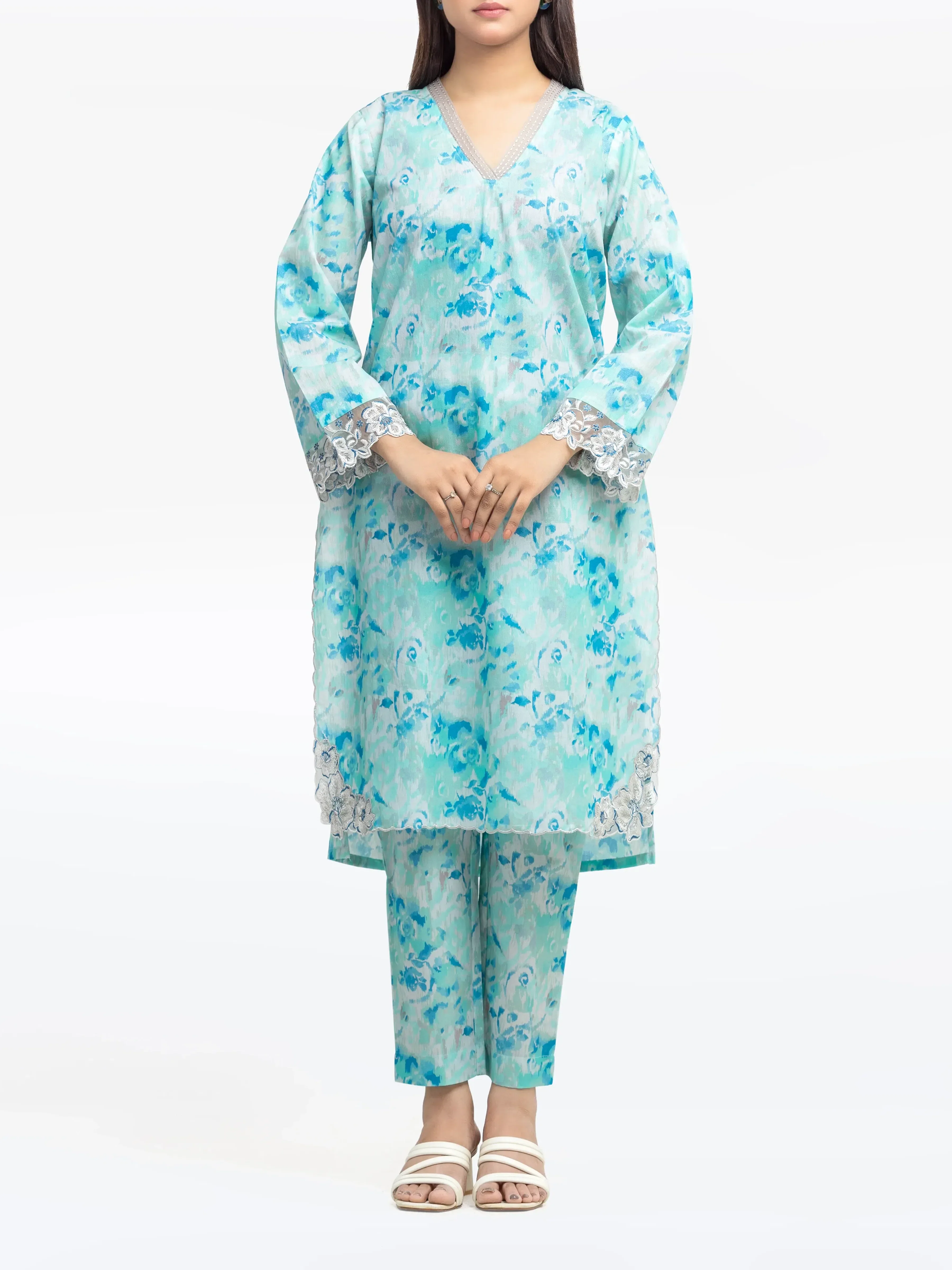 Pret Embroidered Cotton Zari Shirt Trouser - EWTKE24-81164ST