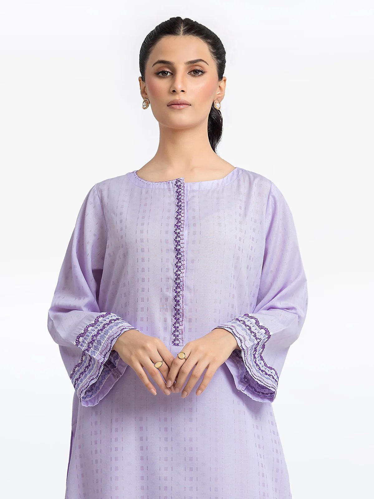 Pret Embroidered Dobby Shirt Trouser - EWTKE24-69678ST