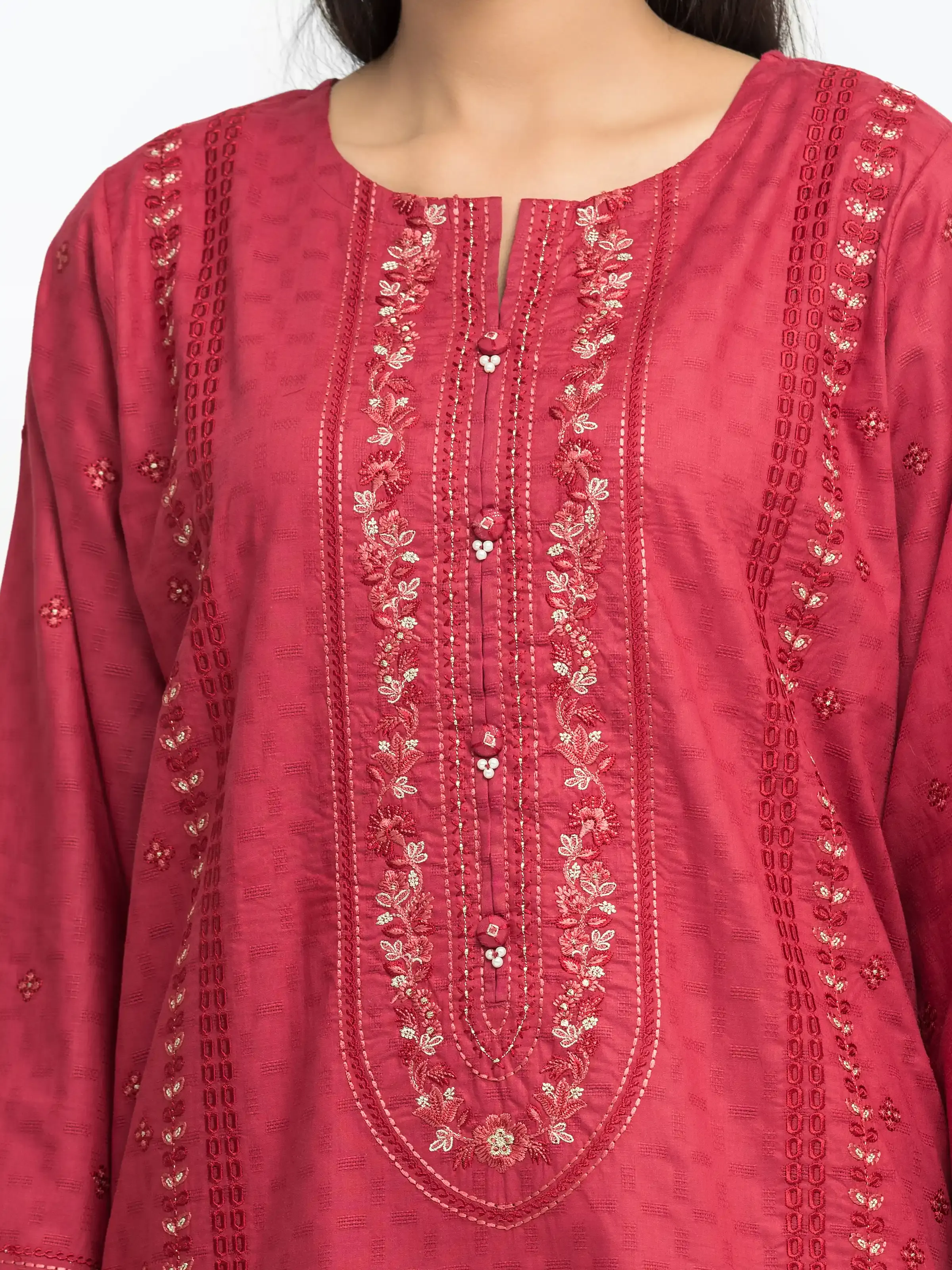 Pret Embroidered Dobby Shirt Trouser - EWTKE24-81341ST - Image 2