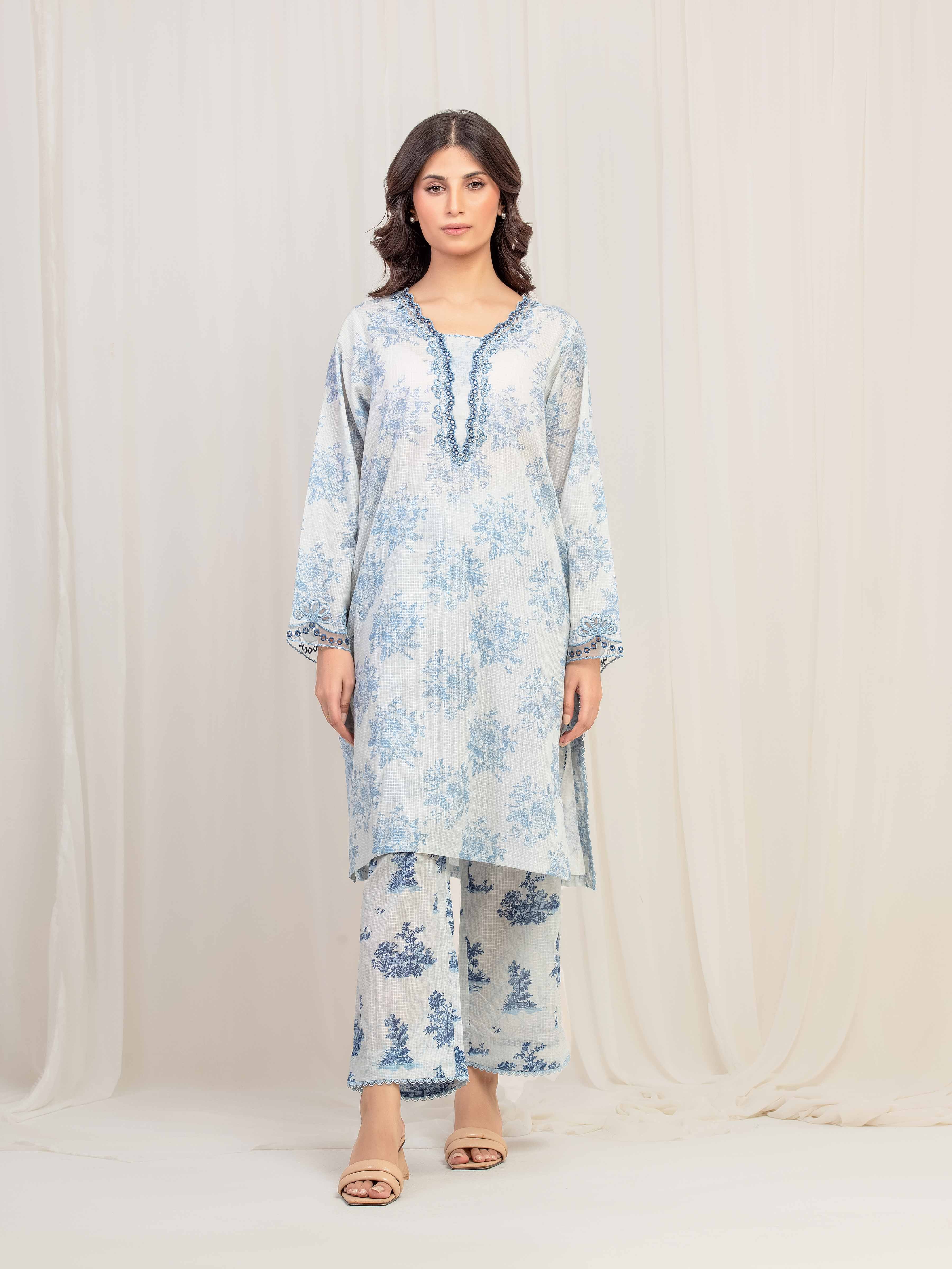 Pret Embroidered Lawn Slub Shirt Trouser - EWTKE5-81683ST