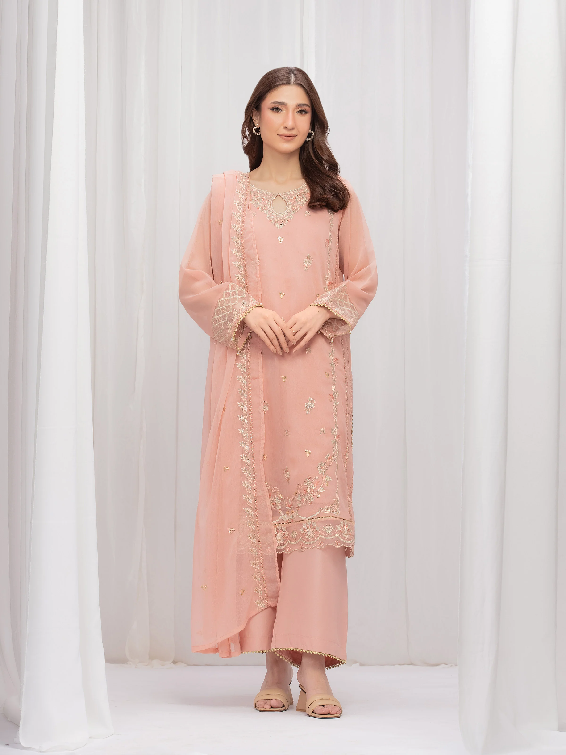 Pret Embroidered Chiffon Suit - EWTPLE5-00046-3P