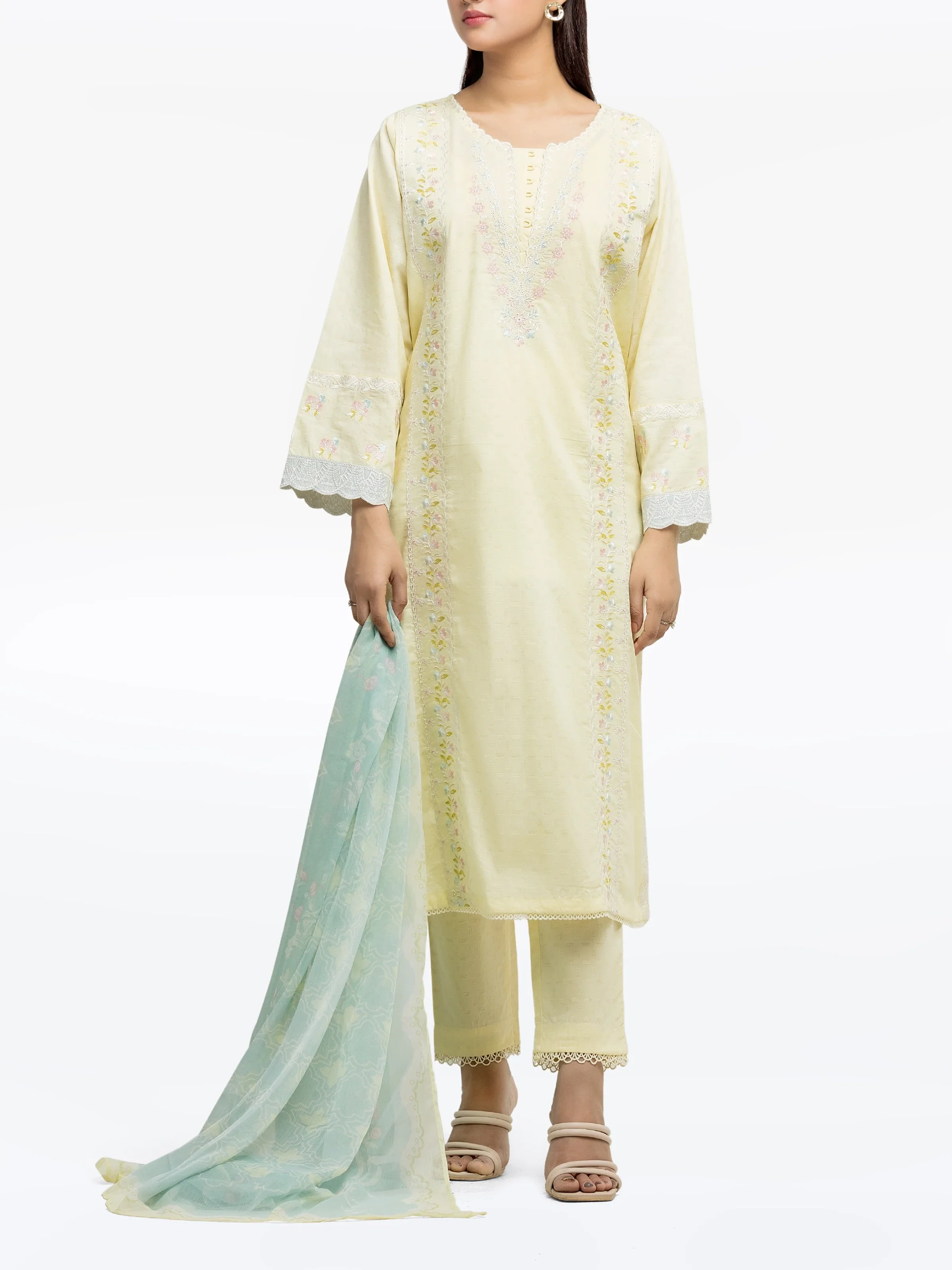 Pret Embroidered Dobby Suit - EWTKE24-81335-3P