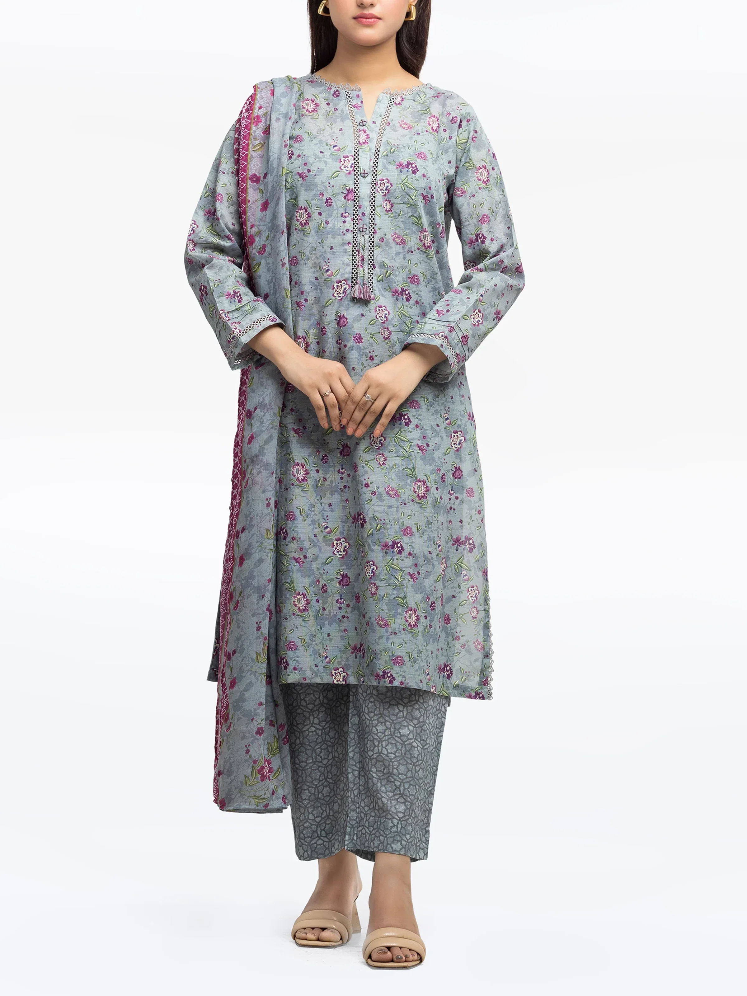 Pret Printed Khaddar Suit - EWTKP24-81497-3P
