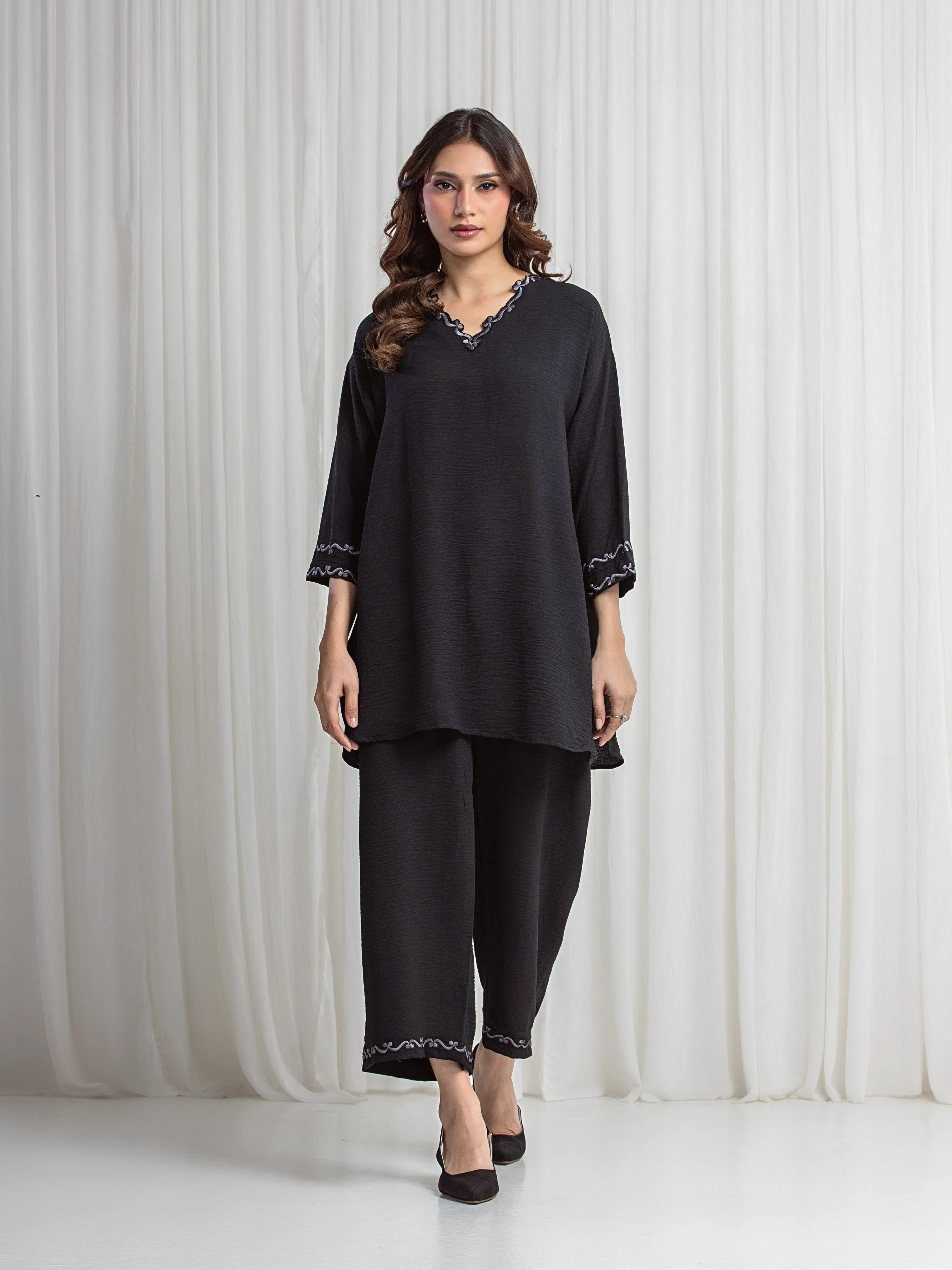 Pret Embroidered Crepe Co-Ord Set - EWTKED6-86235ST