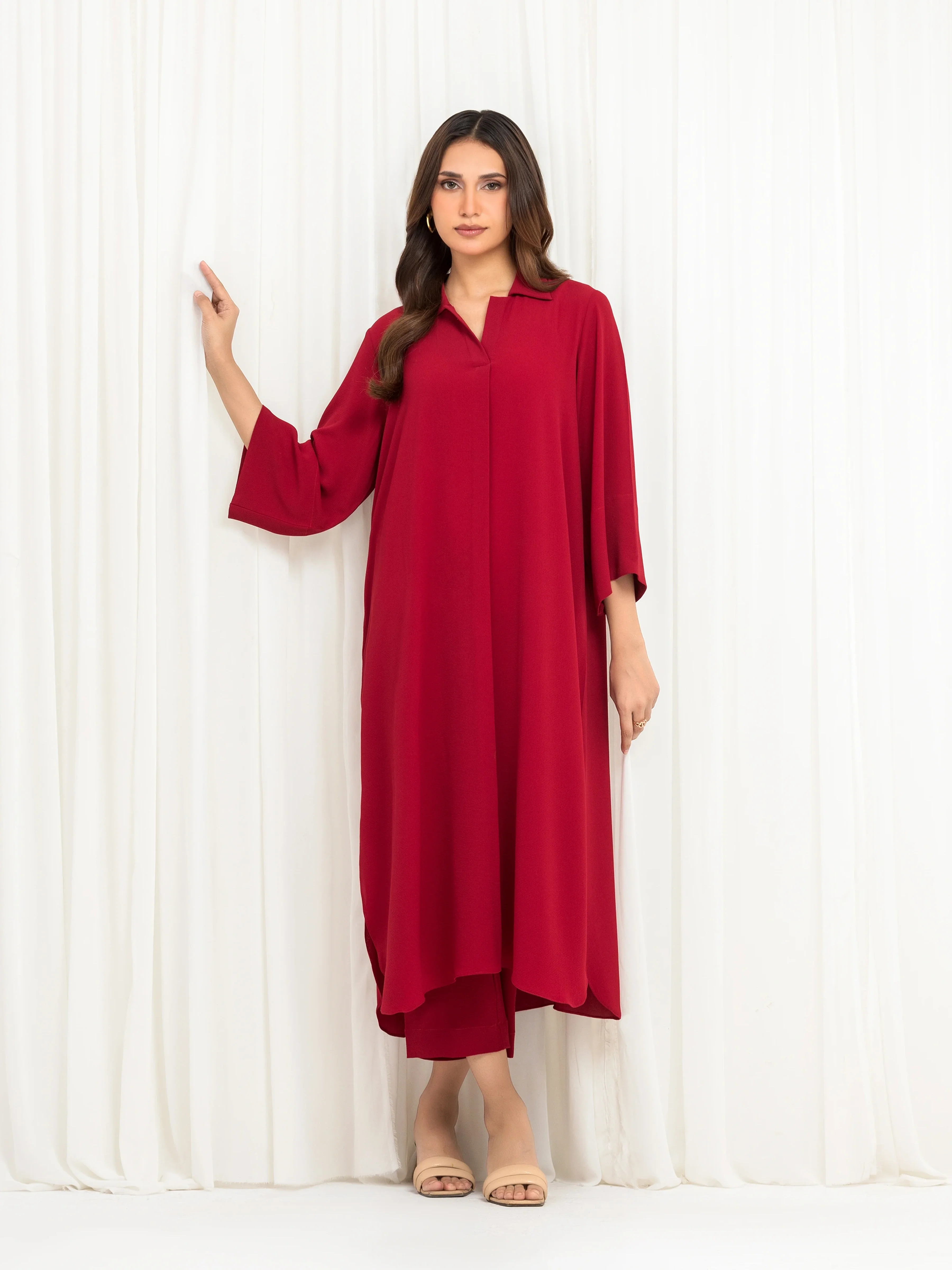 Pret Solid Crep Chiffon Co-Ord Set - EWTKS6-86101ST