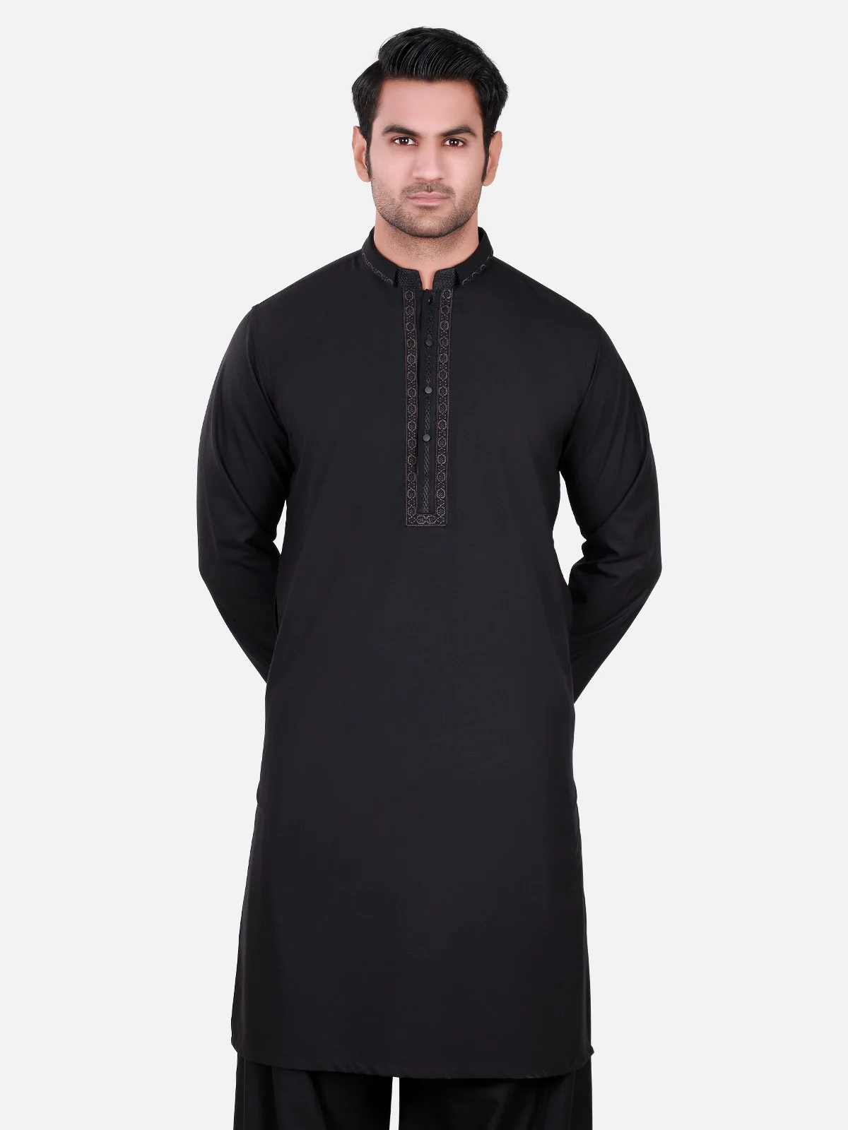 Men's Black Shalwar Kameez - MTKS-C16W-40416