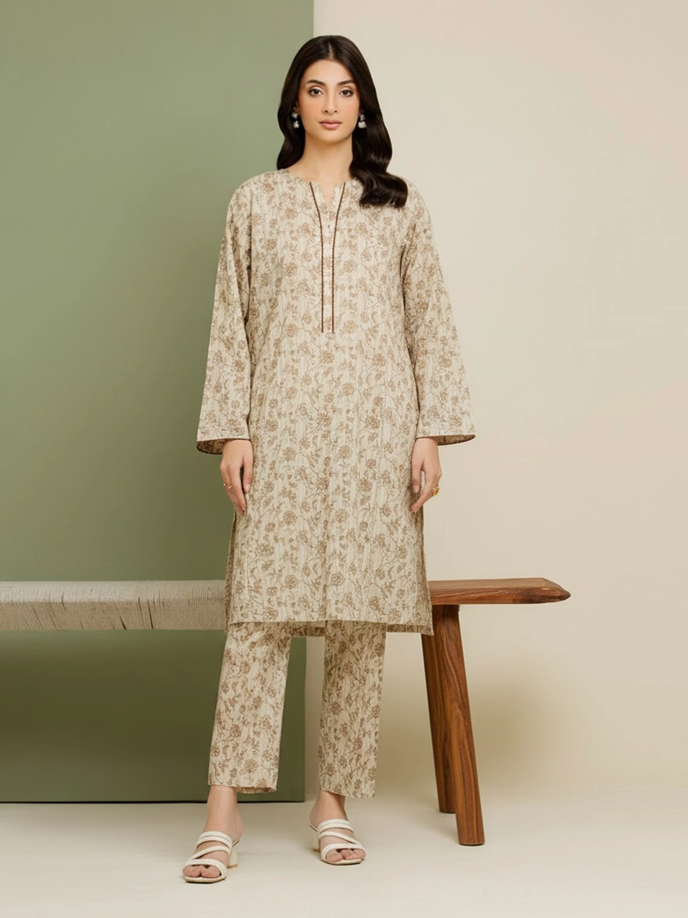 Unstitched Printed Lawn Shirt Trouser - EWU5A1-35098ST