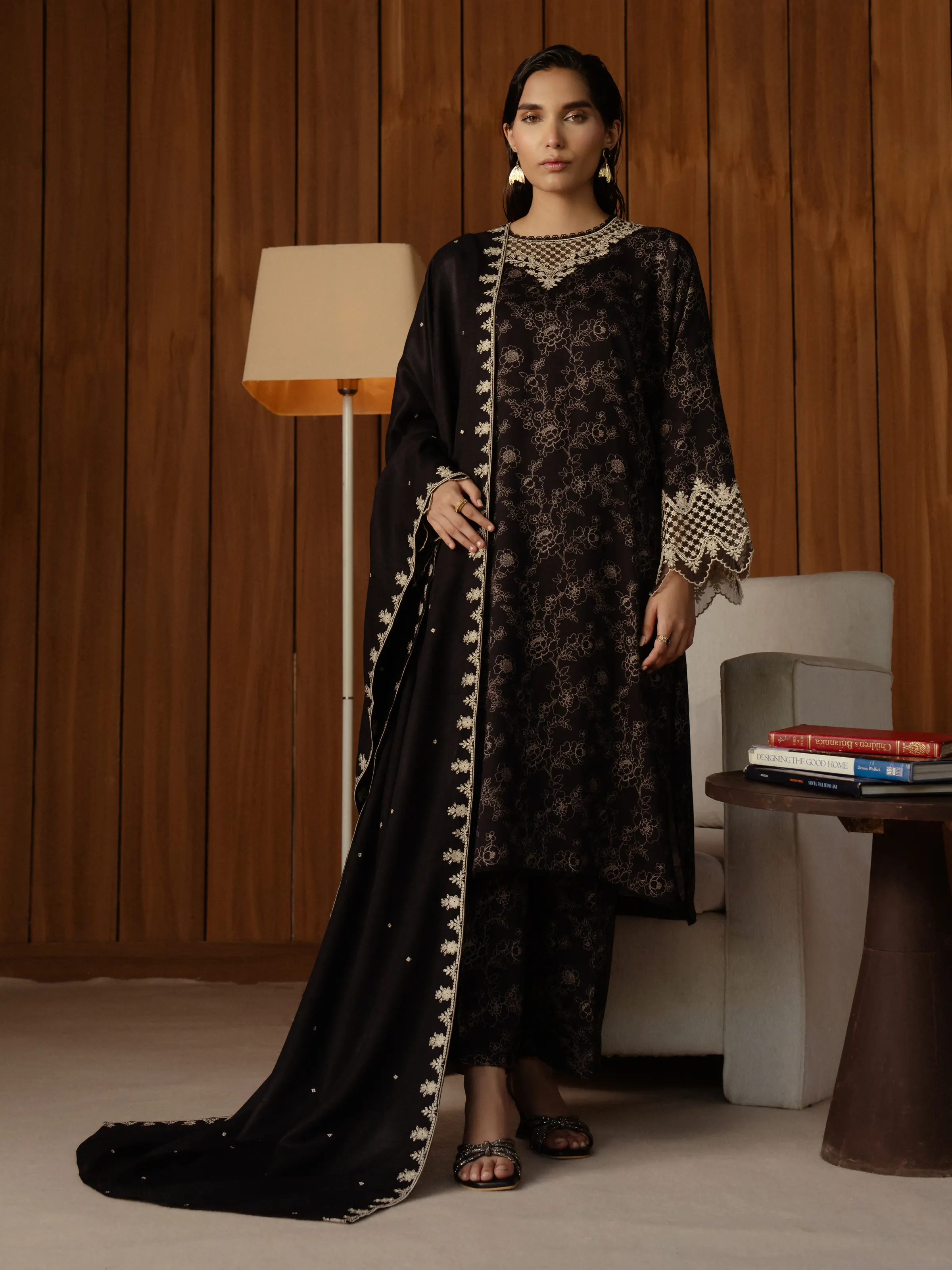 Unstitched Embroidered Marina Twill Suit - EWU24V14-30179-3P