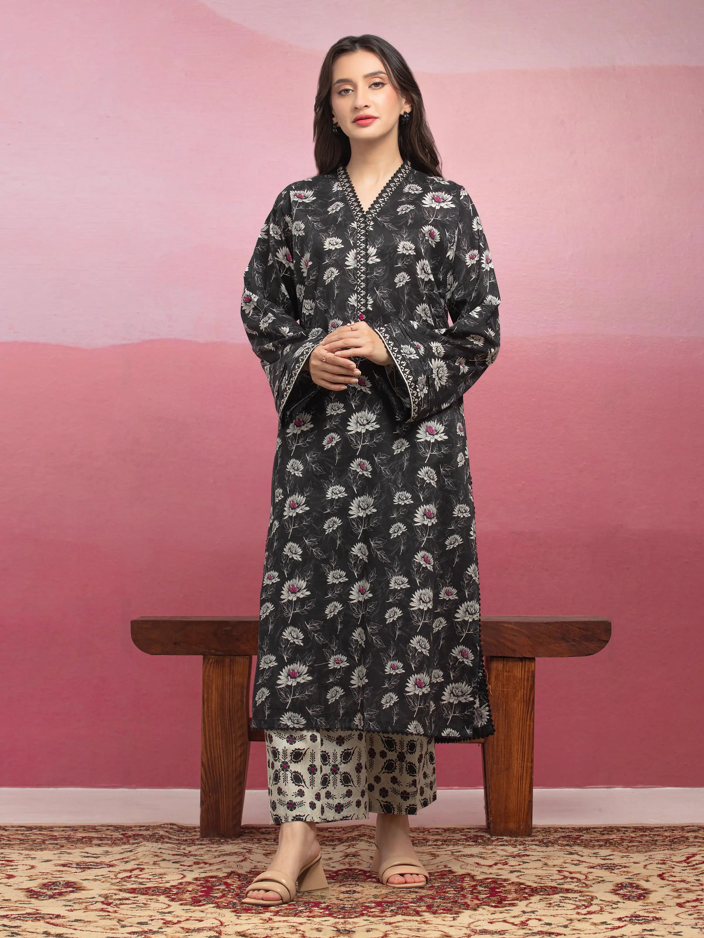 Unstitched Printed Lawn Shirt Trouser - EWU5A1-35428ST