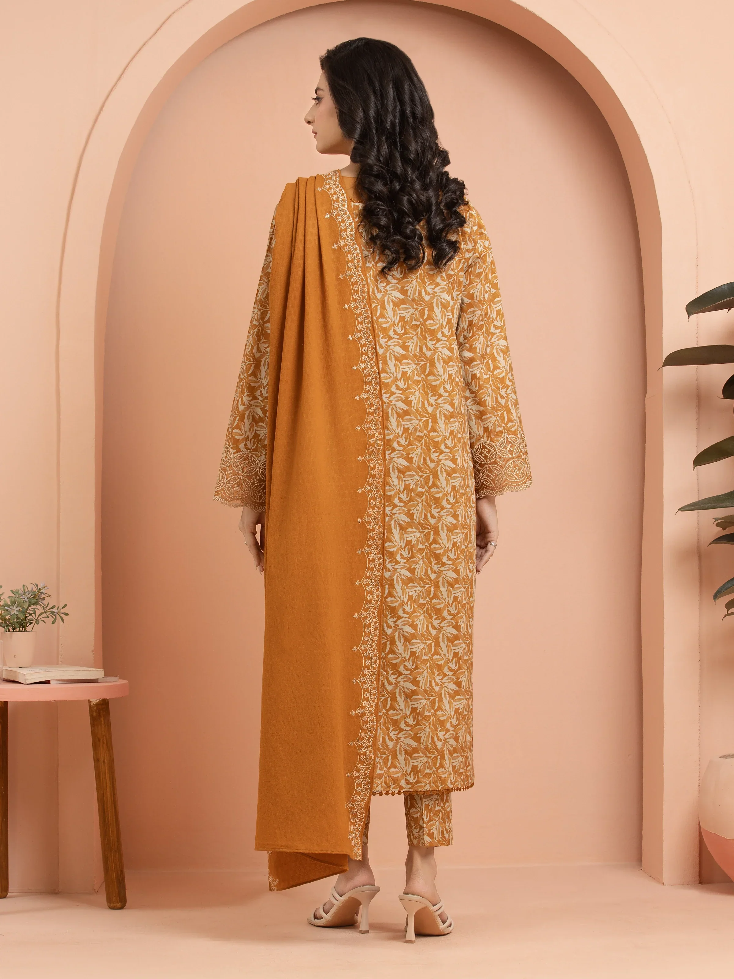 Unstitched Embroidered Khaddar Shirt Trouser - EWU24V11-30198ST - Image 6