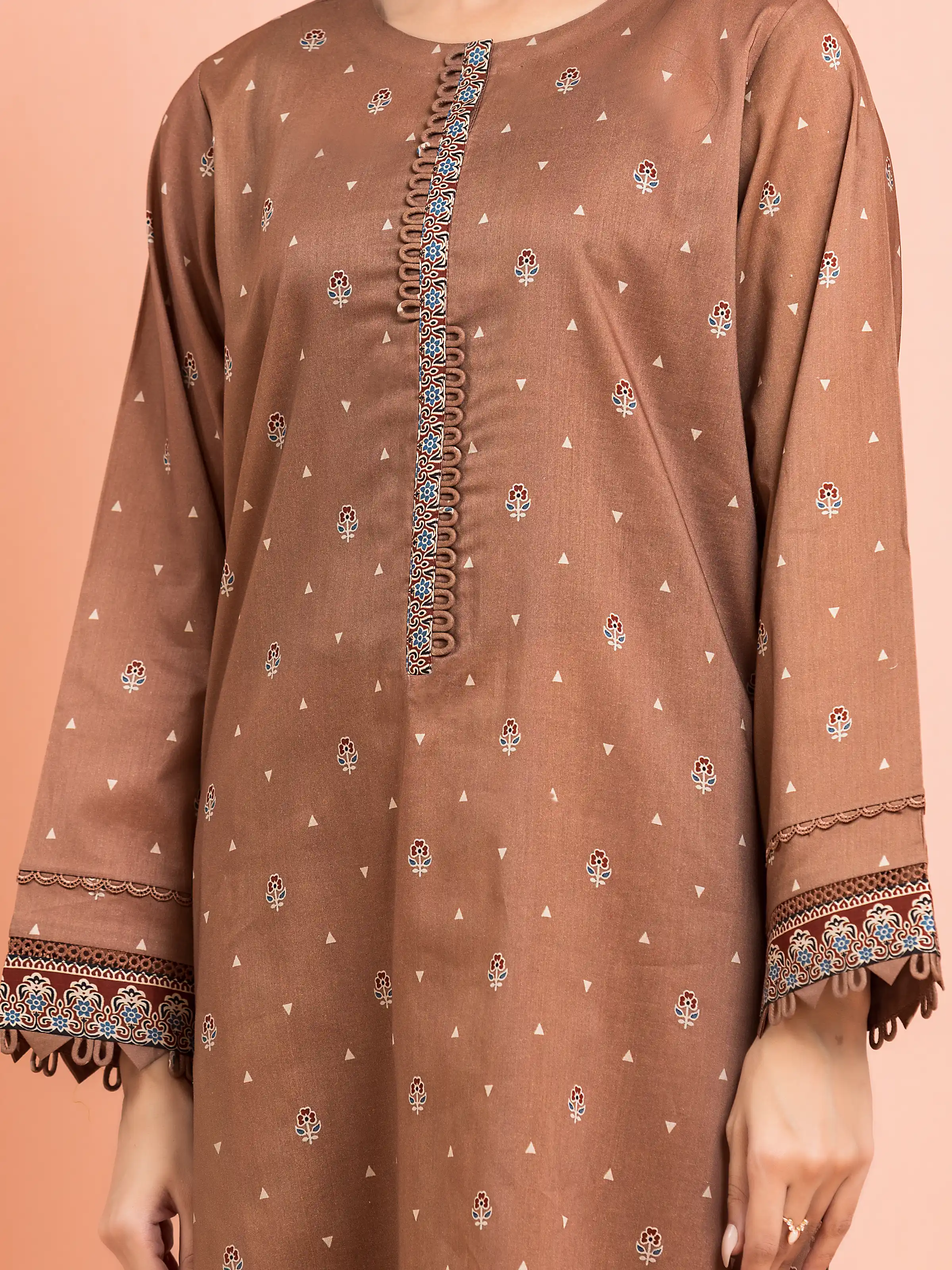 Unstitched Printed Khaddar Suit - EWU24M3-081 - Image 5