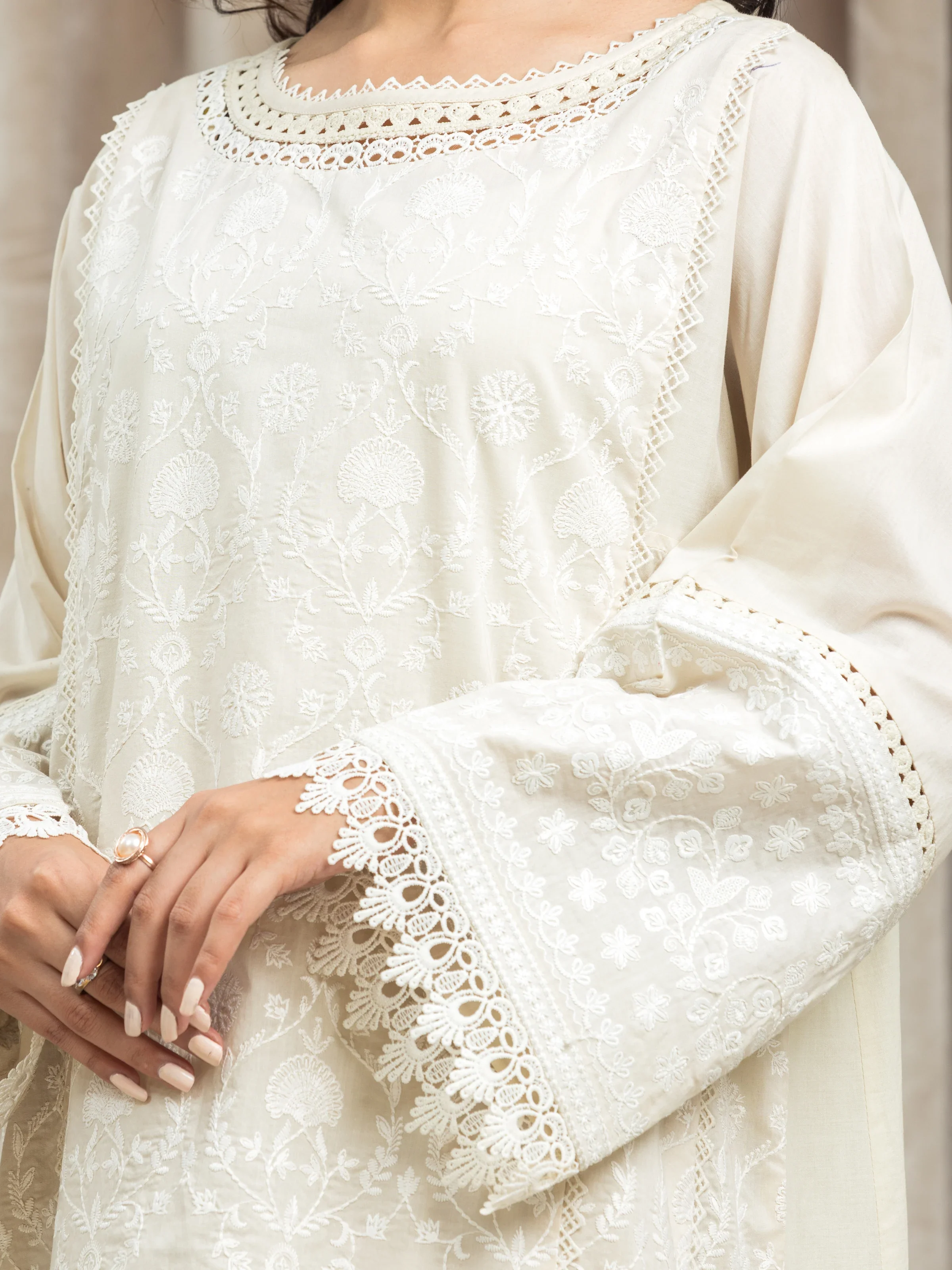 Unstitched Embroidered Cambric Shirt Trouser - EWU24V2-28624ST - Image 2