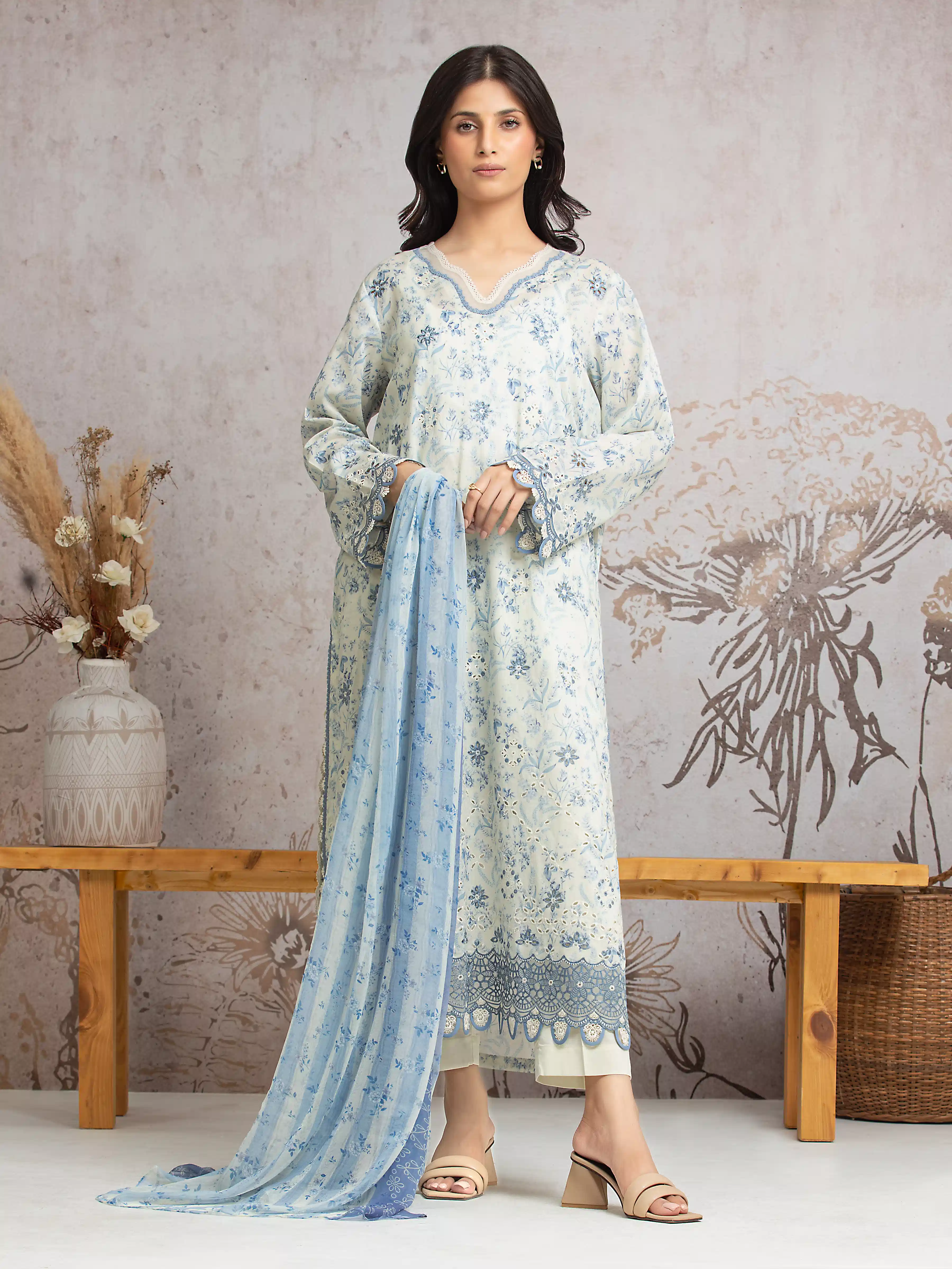 Unstitched Embroidered Cambric Suit - EWU24V2-30031-3P