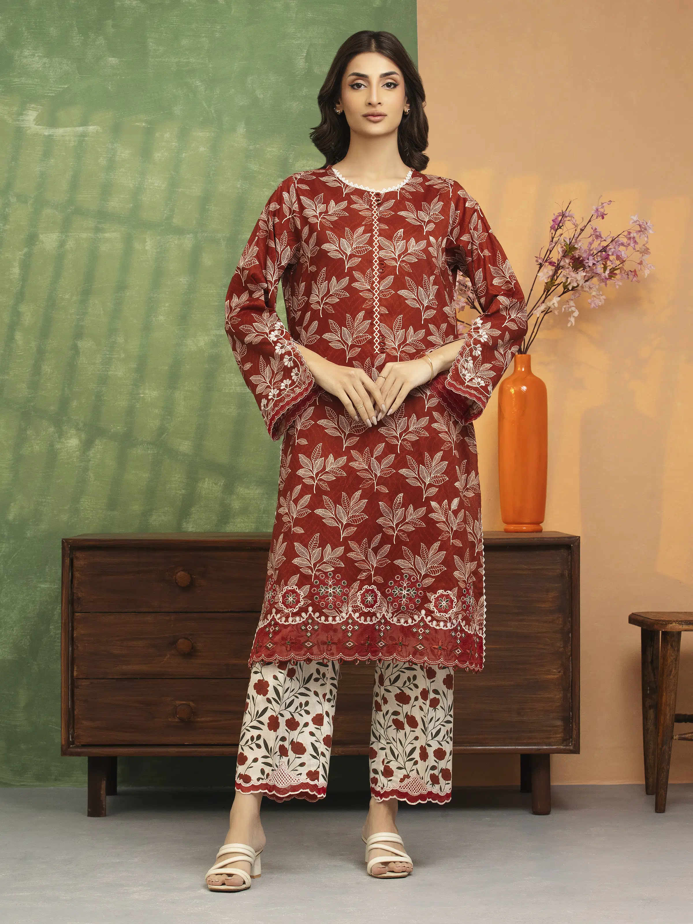 Unstitched Embroidered Lawn Shirt Trouser - EWU5V1-31474ST