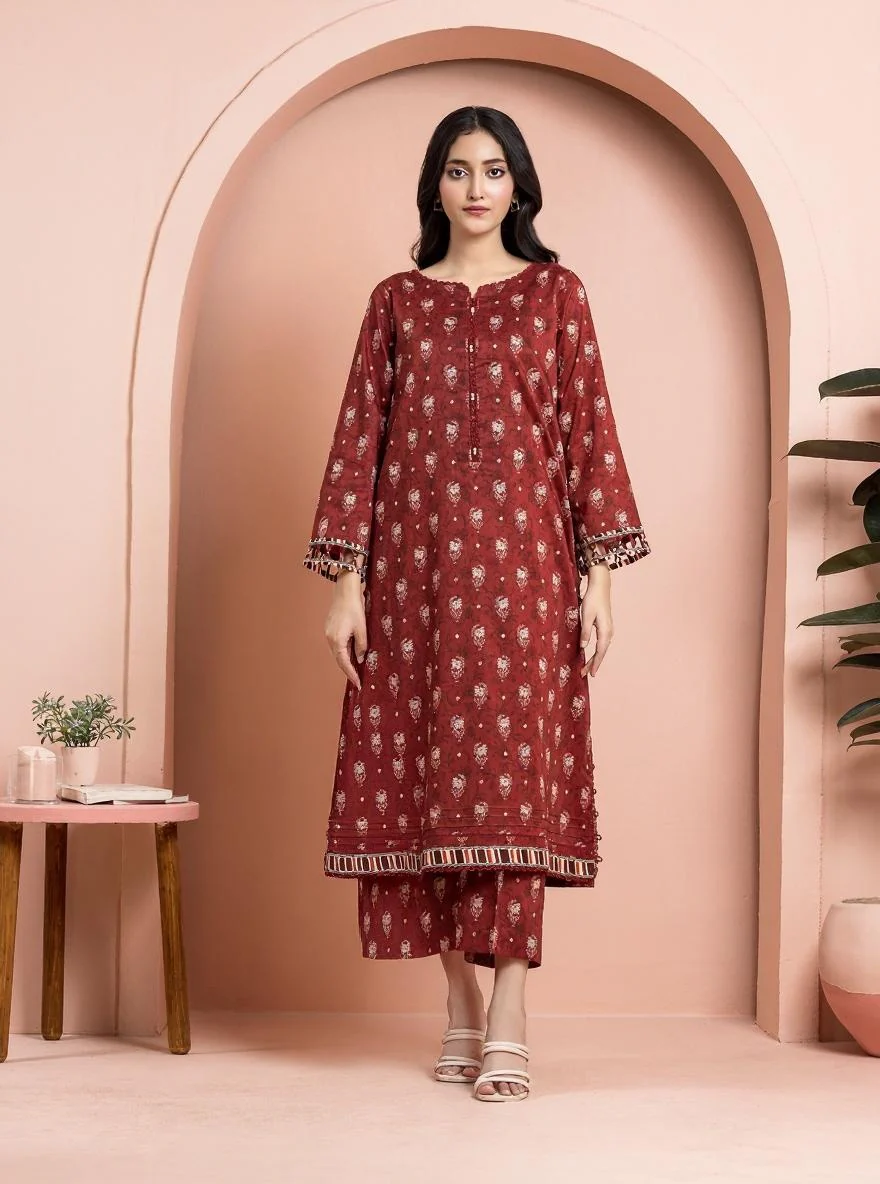 Unstitched Printed Khaddar Shirt Trouser - EWU24M3-074ST