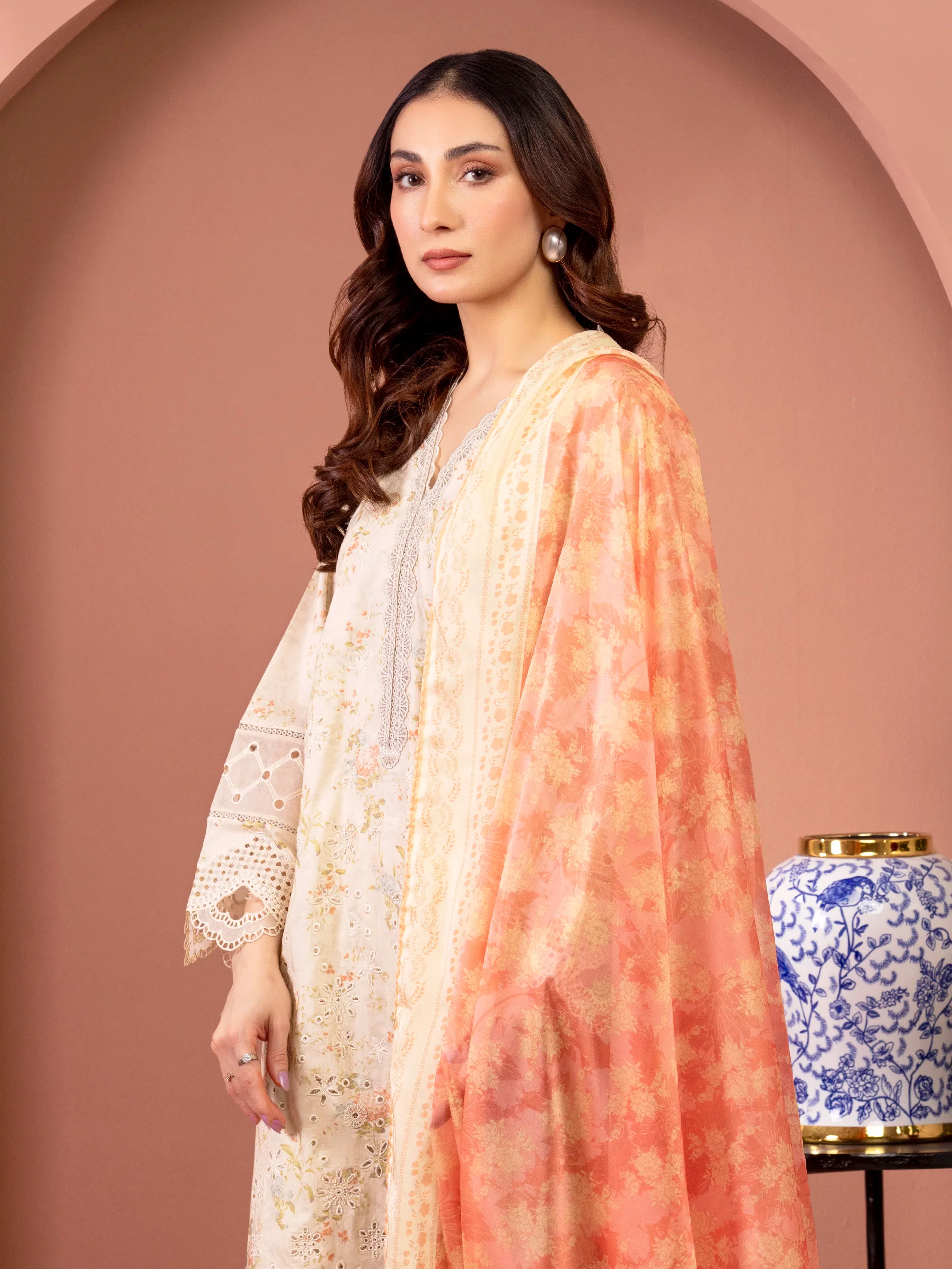 Unstitched Embroidered Lawn Shirt Trouser - EWU5V1-31437ST - Image 2
