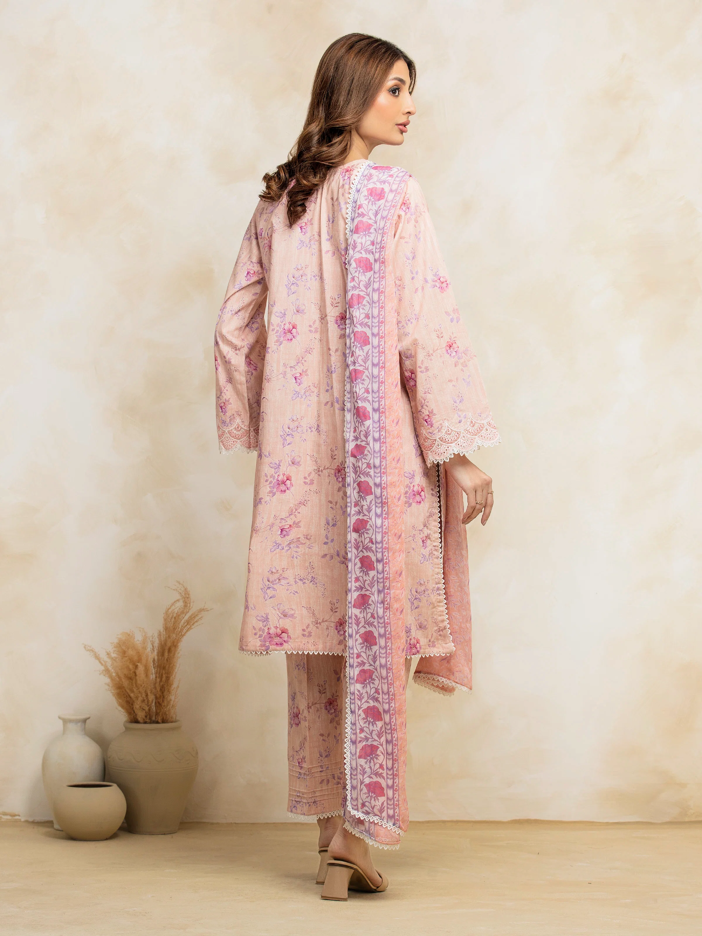 Unstitched Embroidered Lawn Suit - EWU5V1-31085-3P - Image 4