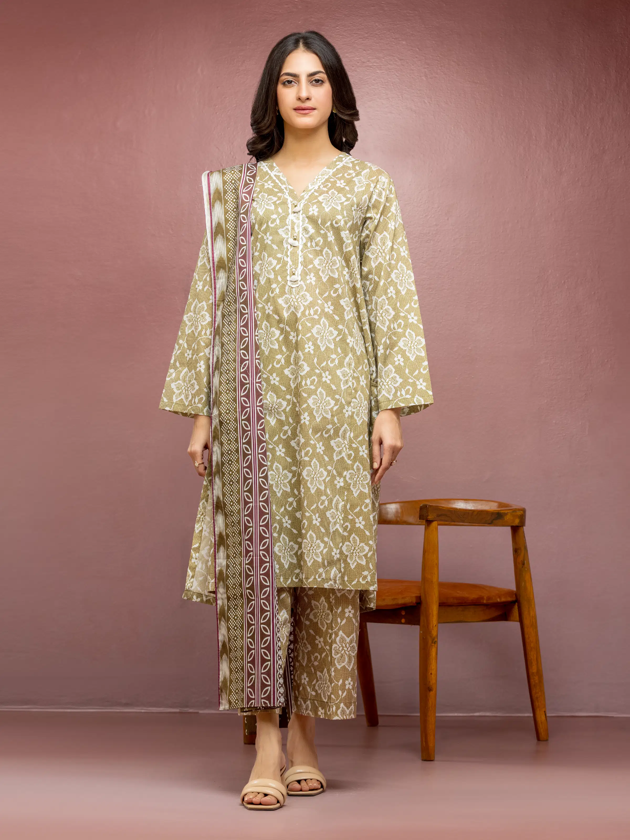 Unstitched Printed Lawn Suit - EWU5A1-35095-3P