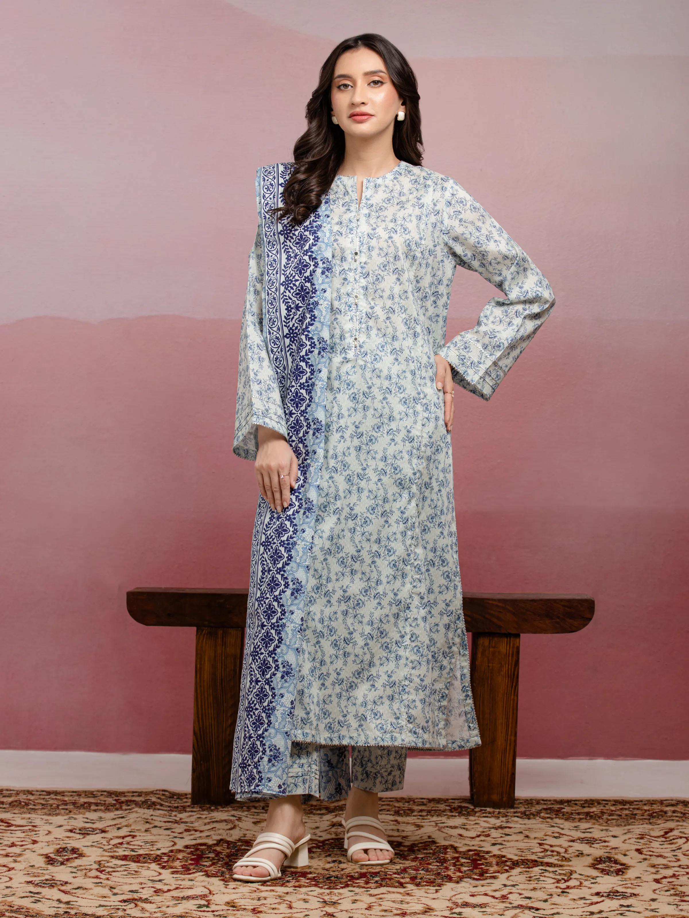 Unstitched Printed Lawn Suit - EWU5A1-35039-3P
