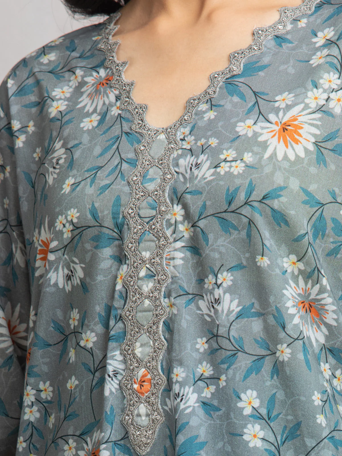Unstitched Printed Cambric Shirt Trouser - EWU24M2-020ST - Image 4