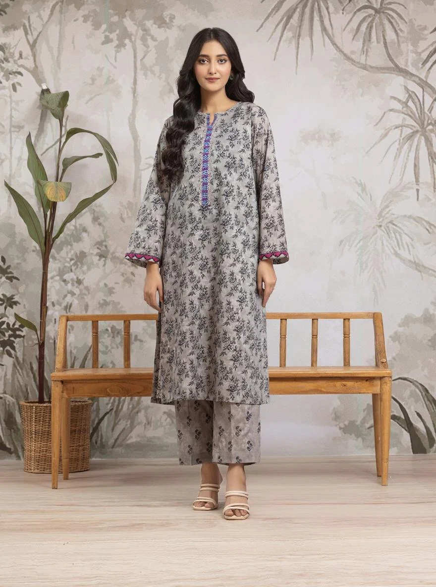 Unstitched Printed Khaddar Shirt Trouser - EWU24M2-170ST