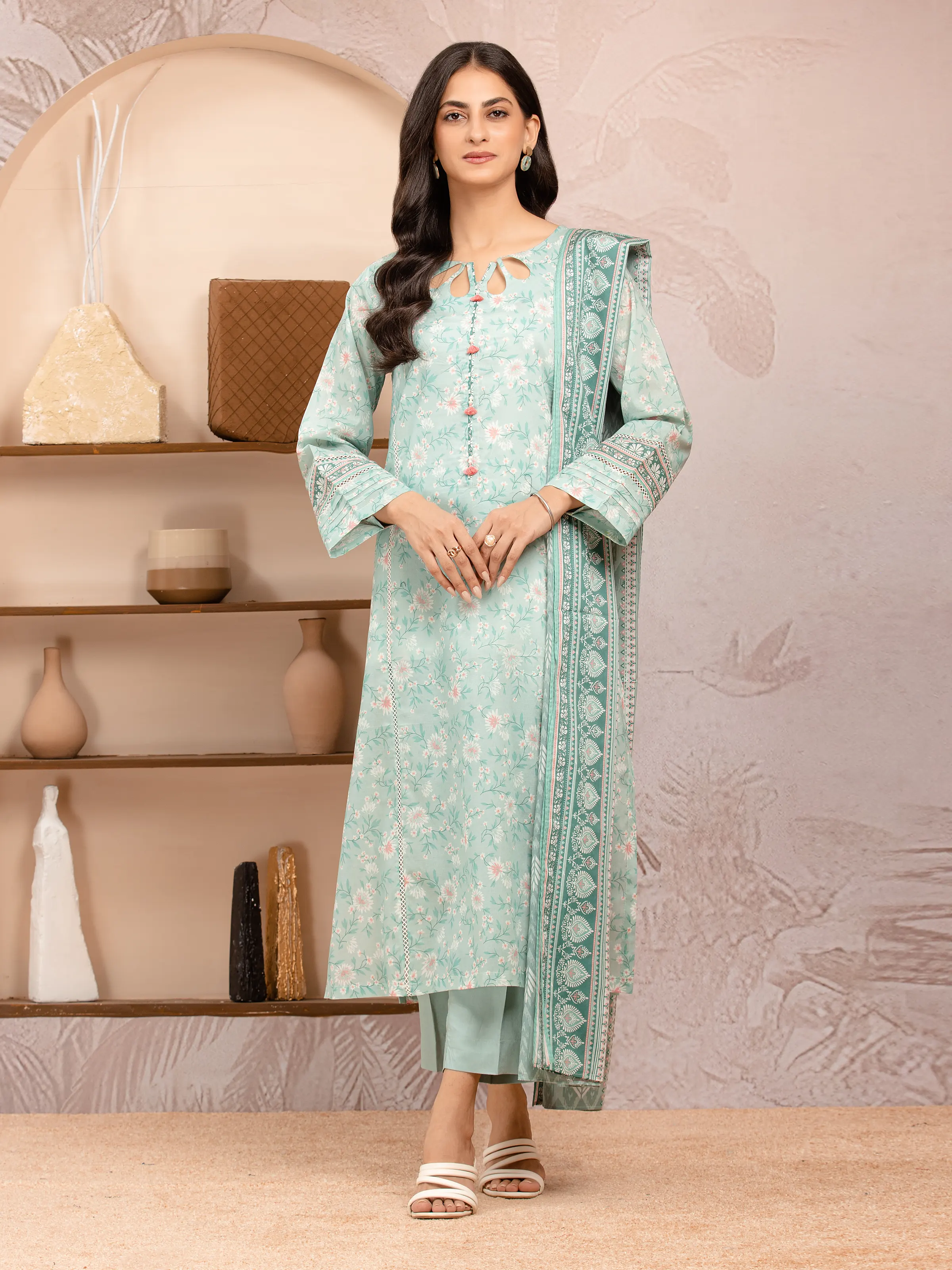 Unstitched Printed Lawn Suit - EWU5A1-35215-3P