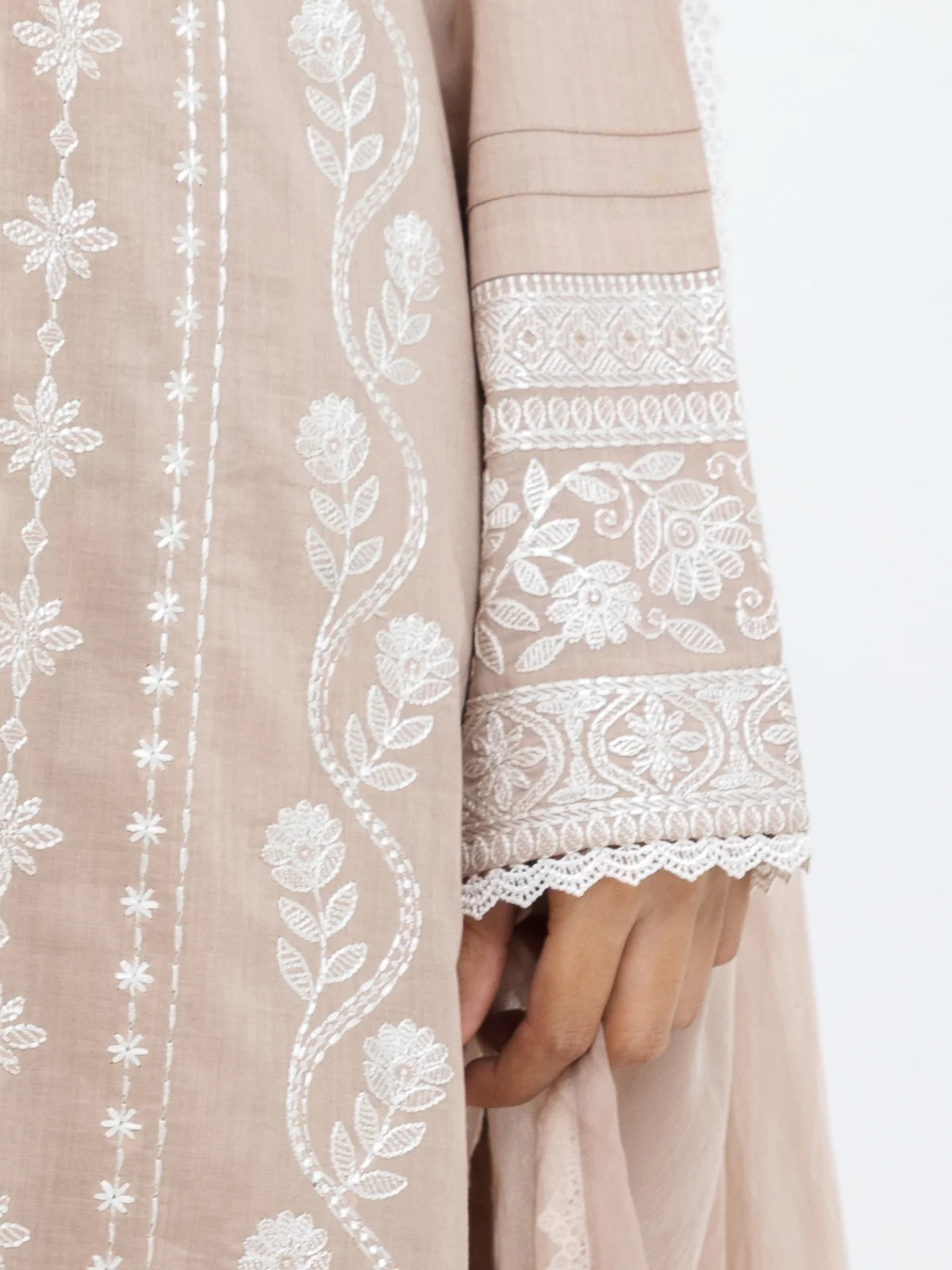 Unstitched Embroidered Cambric Shirt Trouser - EWU24V2-30137ST - Image 3