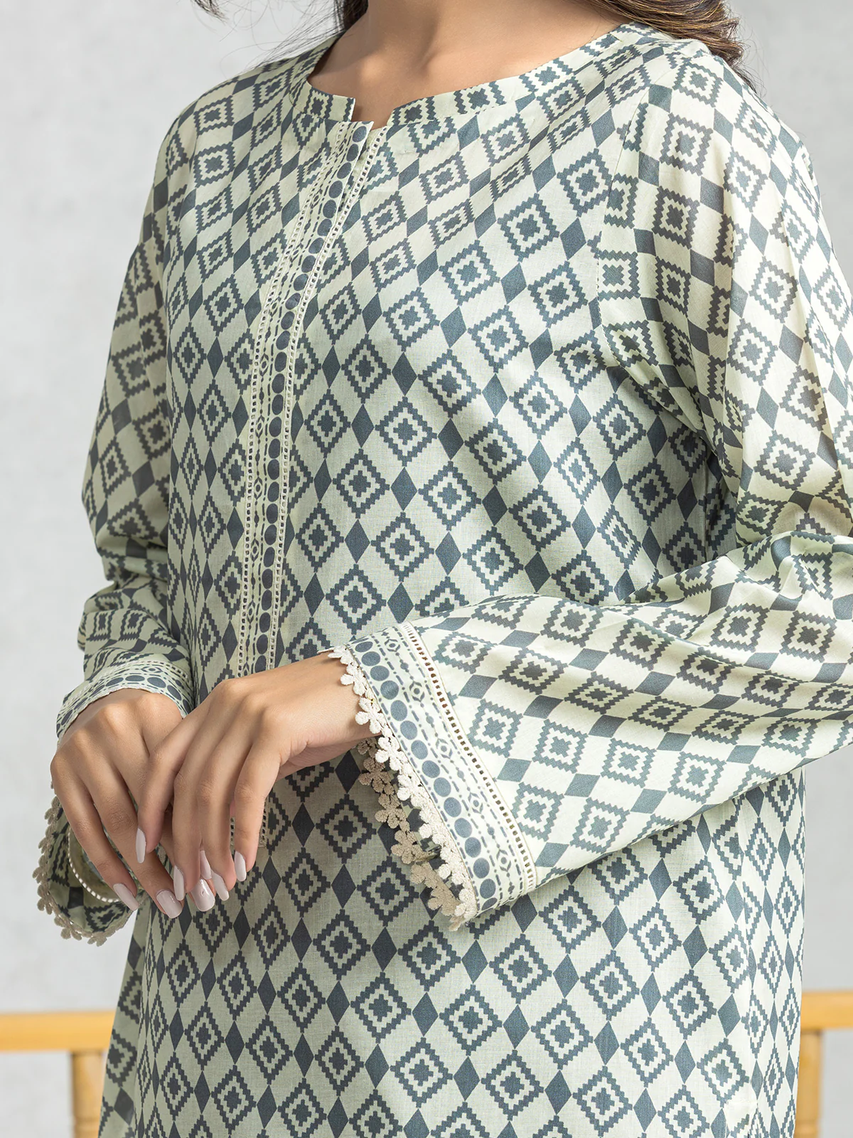 Unstitched Printed Cambric Shirt Trouser - EWU24A2-29005ST - Image 2