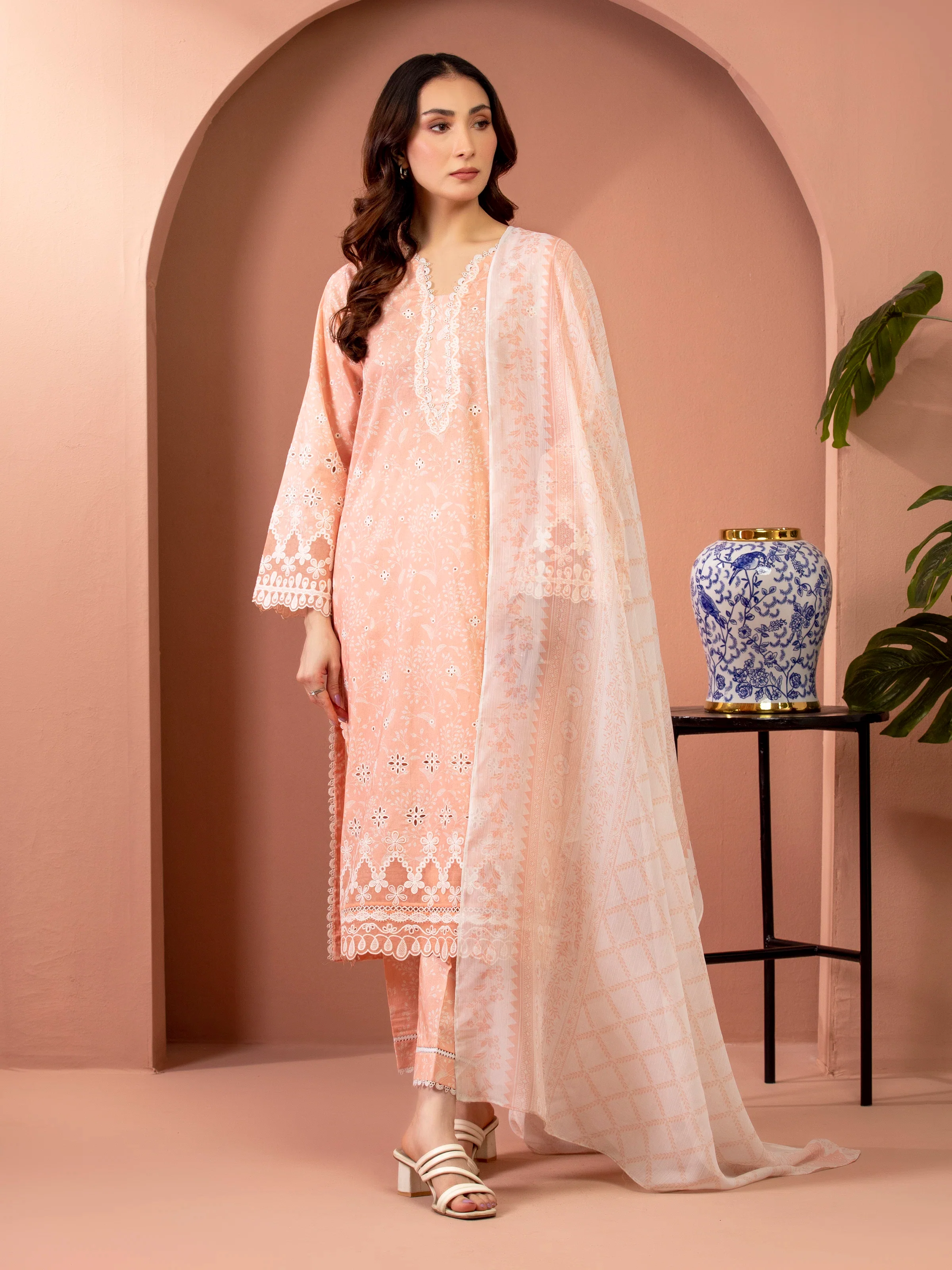 Unstitched Embroidered Lawn Suit - EWU5V1-31407-3P