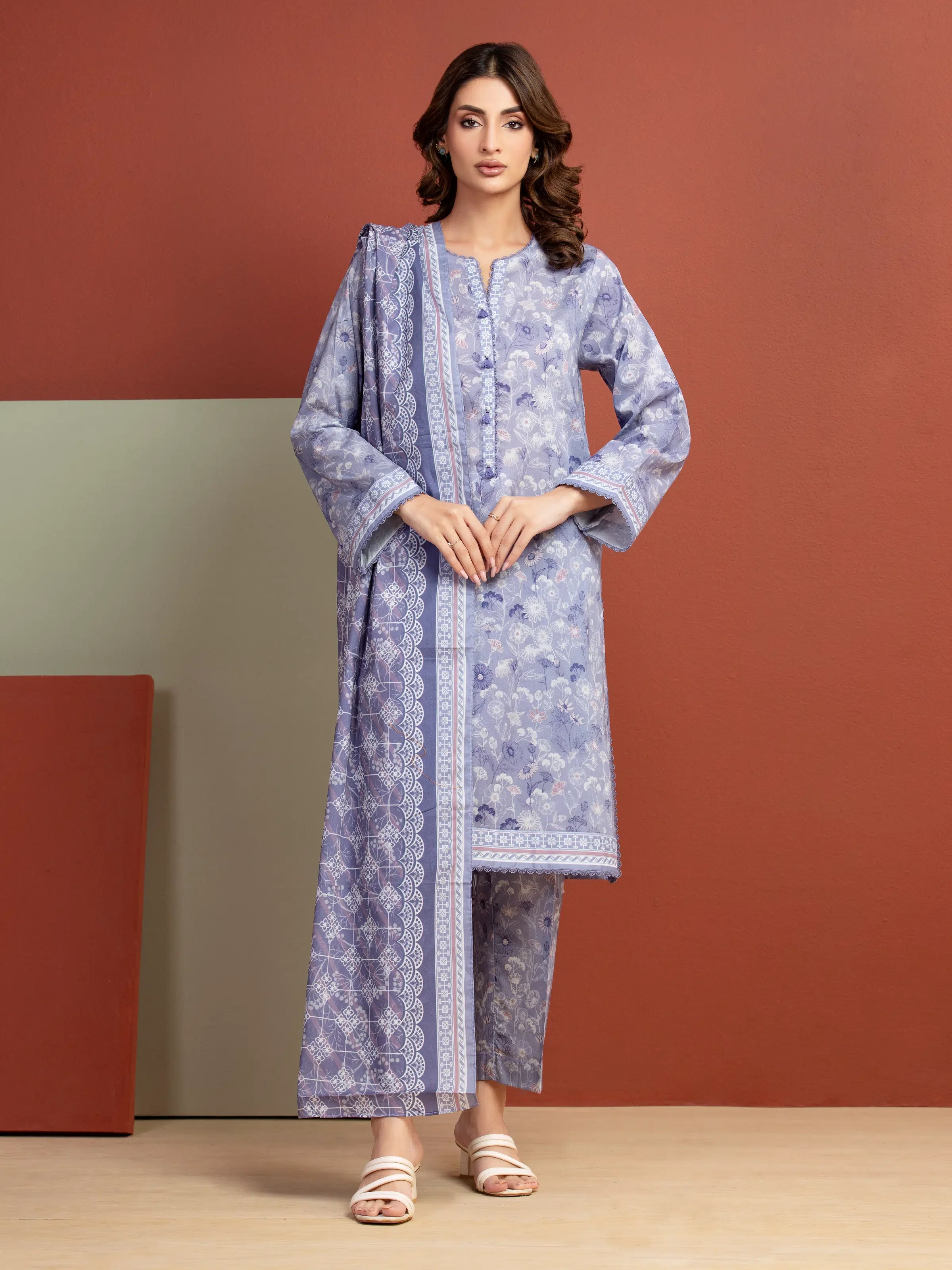 Unstitched Printed Lawn Suit - EWU5A1-35288-3P